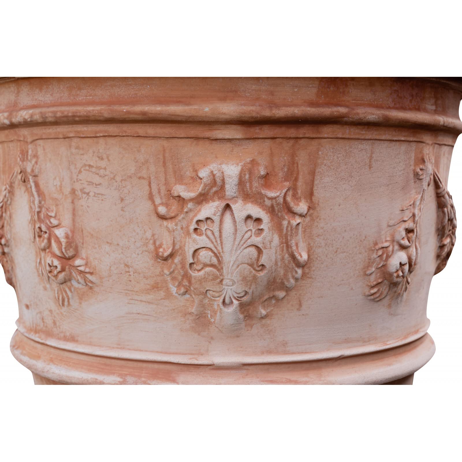 Biscottini Maceta grande de terracota, 80 x 80 x 68 cm, para jardín de ánfora fabricado en Italia, macetas de terracota