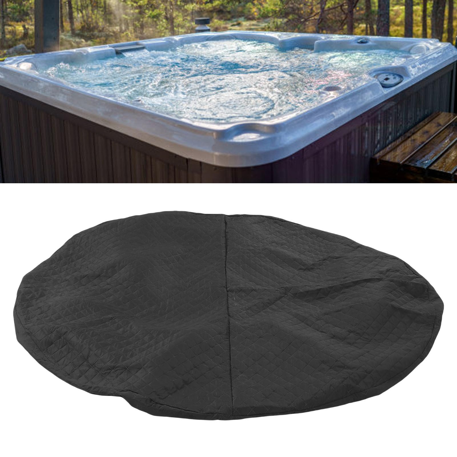 Copertura Gonfiabile Isolata per Vasca Idromassaggio, Copertura Termica per Vasca Idromassaggio Rotonda a Totale da 81,9 Pollici, Coperture Spa Gonfiabili per HotTubs all'Aperto per