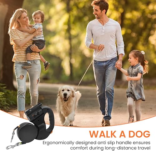 BORDEAG Laisse Double Rétractable pour Chien avec Lumière, Extensible pour Promener Deux Chiens Jusqu'À 50 LB - 7