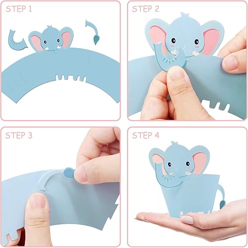 Miniatura 5 de 48 envoltorios para cupcakes de animales de safari de la selva, decoraciones de tartas salvajes, envoltorios de pasteles salvajes de la selva para