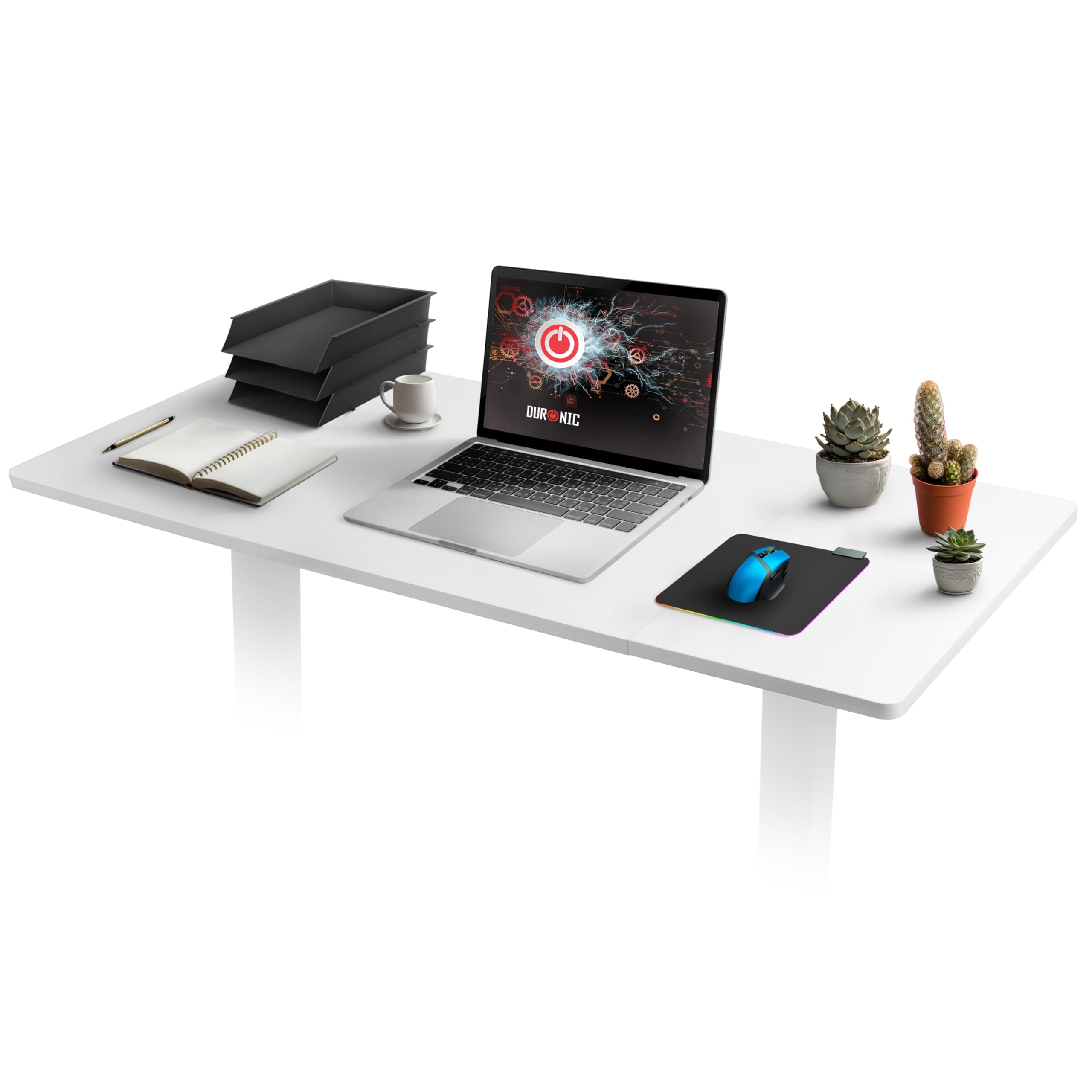 Duronic TT120 We Tablero de Escritorio sin Patas | 120 x 60 x 1,9 cm | Tablero de Mesa para Escritorio en casa, Home Office u Oficina | Ideal para Puesto de Trabajo Regulable en Altura | Color Blanco