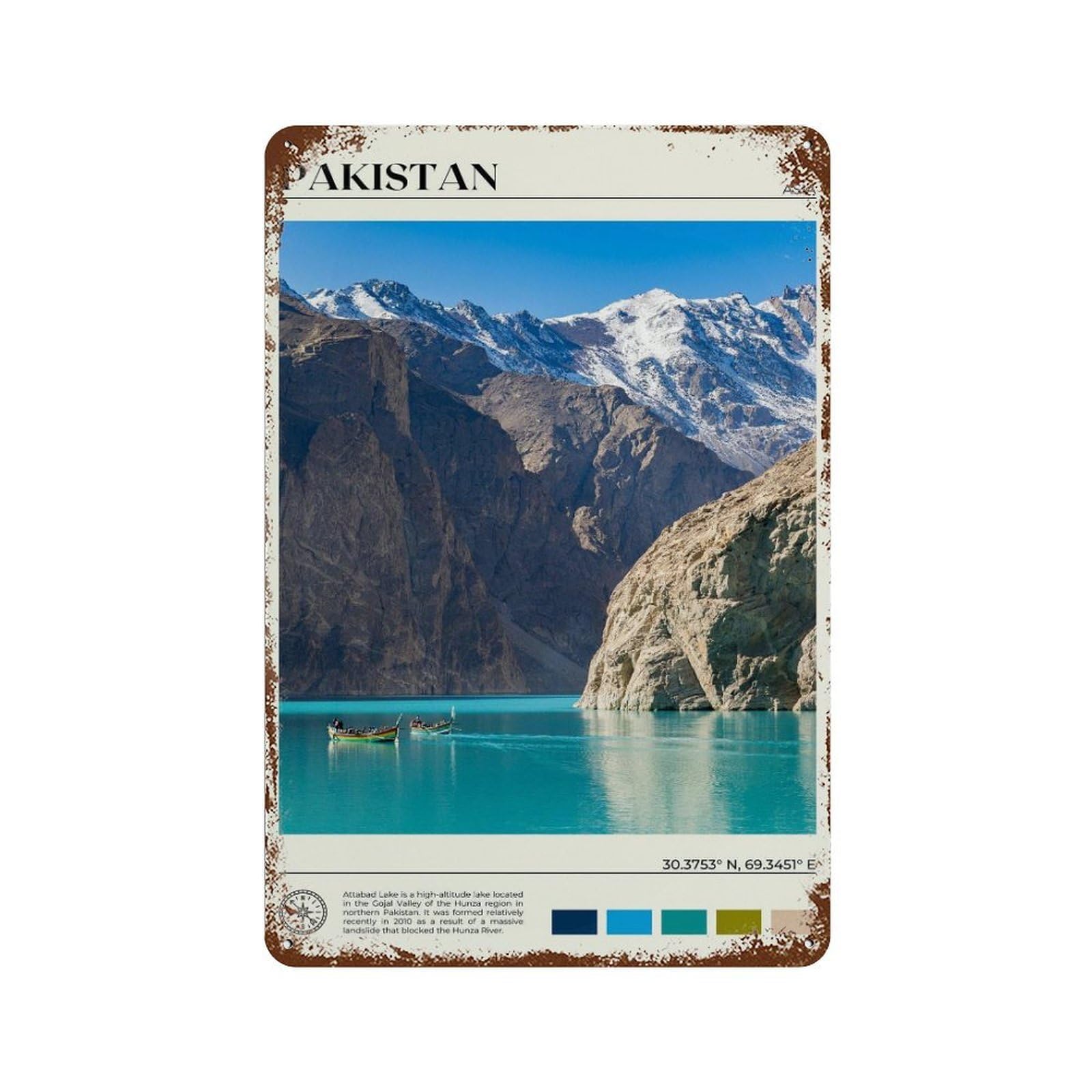 xiaoxiaoshen Real Photo Pakistan Decor Asia Wall Decor Art Metal Tin Poster Modern Home Decor Art Home Bar Shop Decorations Vintage Sign 30x20cm
