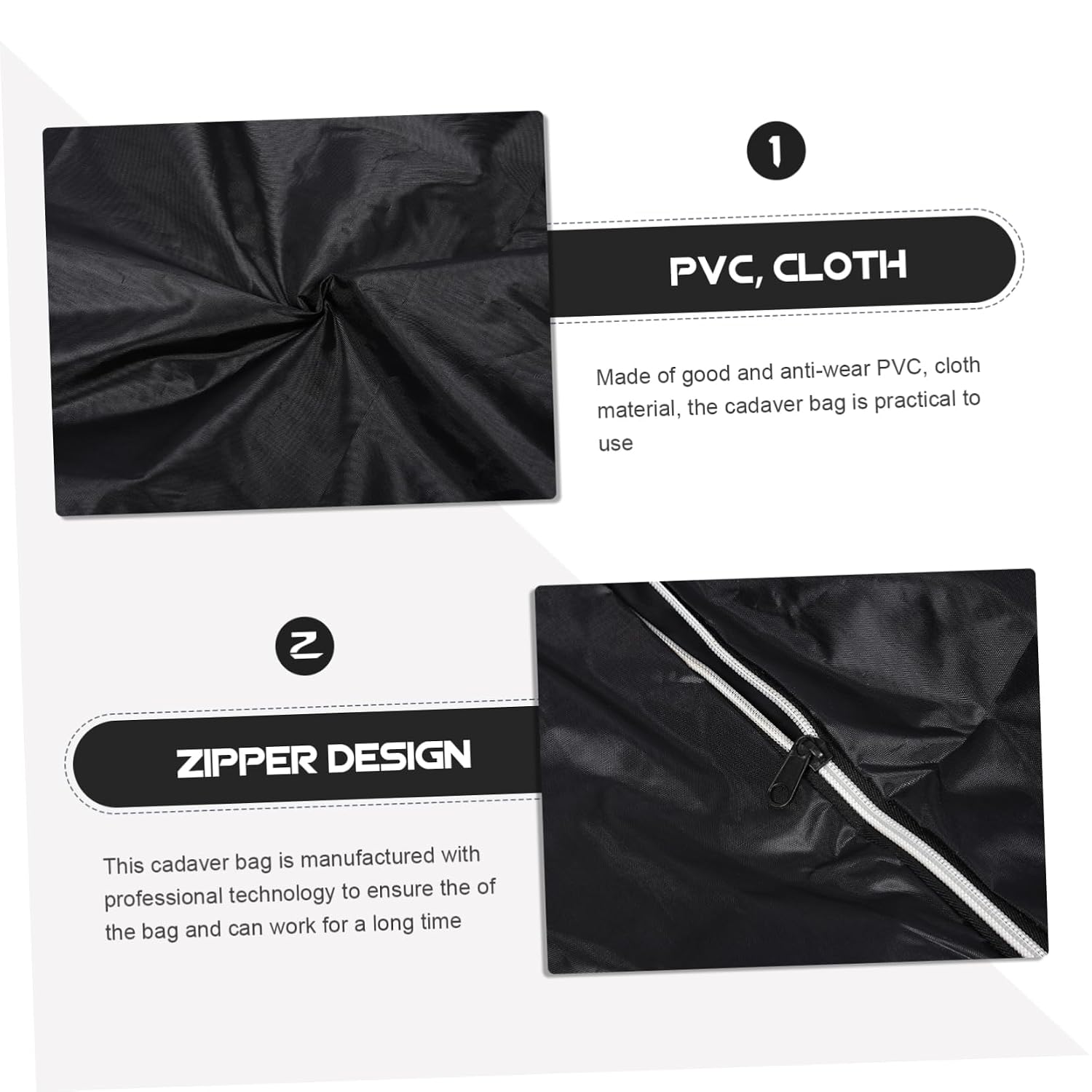 Hemobllo Portable Body Bag Water Resistant Corpse Storage Bag with Capacity for Funeral Supplies and High Toughness for Hospital and Accident Scenes