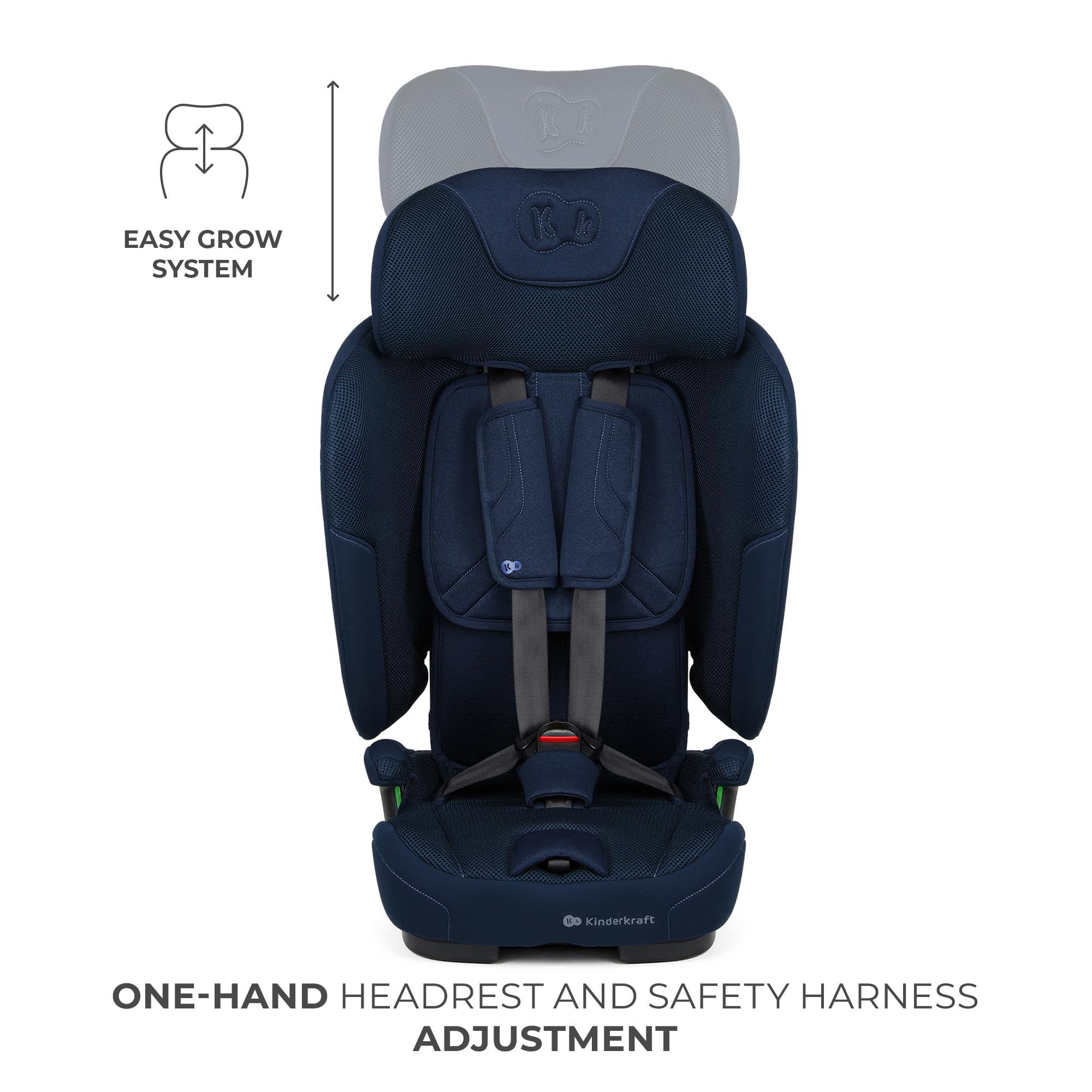 Kinderkraft FIX2GO fotelik dziecięcy i-Size, 76-150 cm, ISOFIX, Top Tether, czujnik saferide, do ok. 12 lat, systemy bezpieczeństwa, wysokiej jakości pokrowce, fotelik dziecięcy, fotelik dziecięcy