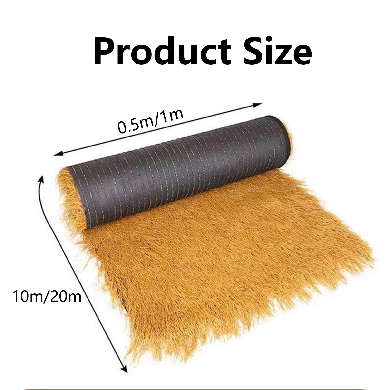Yinian Paja de Simulación PE PláStico Hawai Rollo de Techo De Paja 0.5Mx20M Libre De Mantenimiento Retardante De Llama Y Más Seguro para Tiki Bar Jardín Patio Cubierta Gazebos Wall House(Size:1Mx10M)