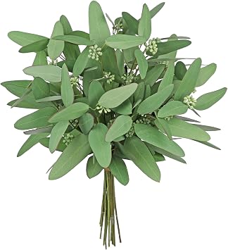 DILATATA Faux Eucalyptus Stems Willow Eucalyptus Leaves 14 Faux Greenery 16 Pcs Artificial Greenery Stems for DIY Bouquet Arrangements Centerpieces Shower Decorations-Artificial Eucalyptus Stems