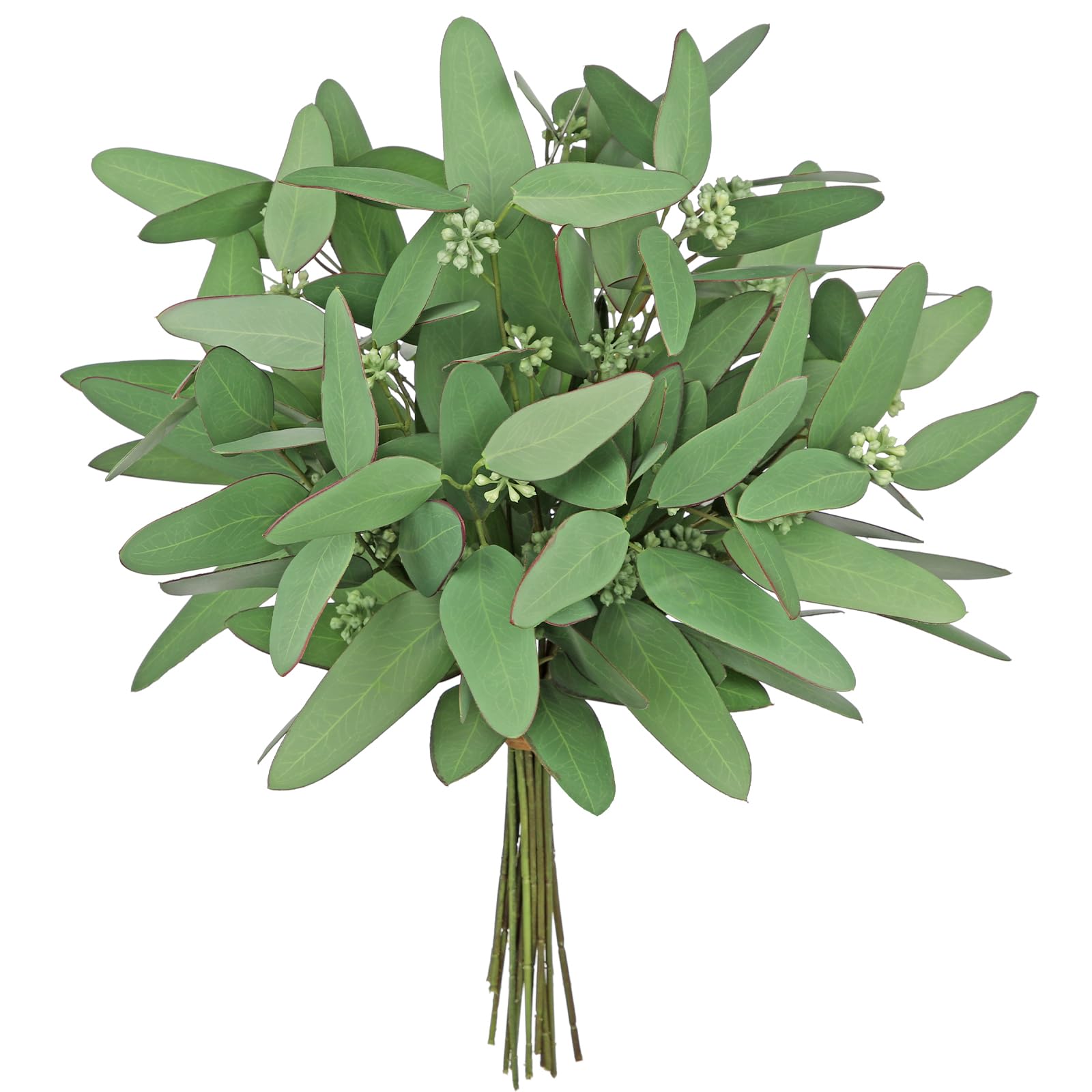 DILATATA Lot de 16 tiges d'eucalyptus artificielles de 35,6 cm - Pour bricolage, arrangements de bouquets, centres de table, décorations de douche - Tiges d'eucalyptus artificielles
