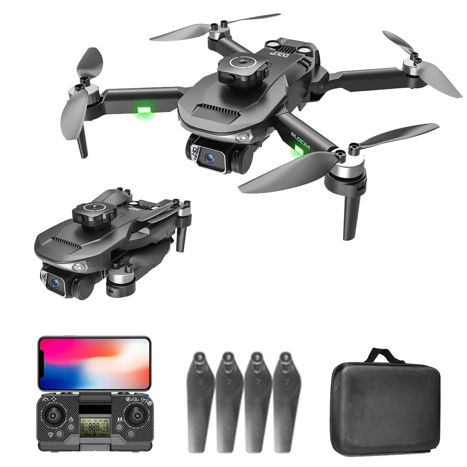 Mini dron dla dzieci z kamerą 1080P HD FPV zabawki zdalnie sterowane prezenty dla chłopców dziewcząt z silnikiem bezszczotkowym, trybem bezgłowym, lotem po ścieżce, przewrotami 3D,