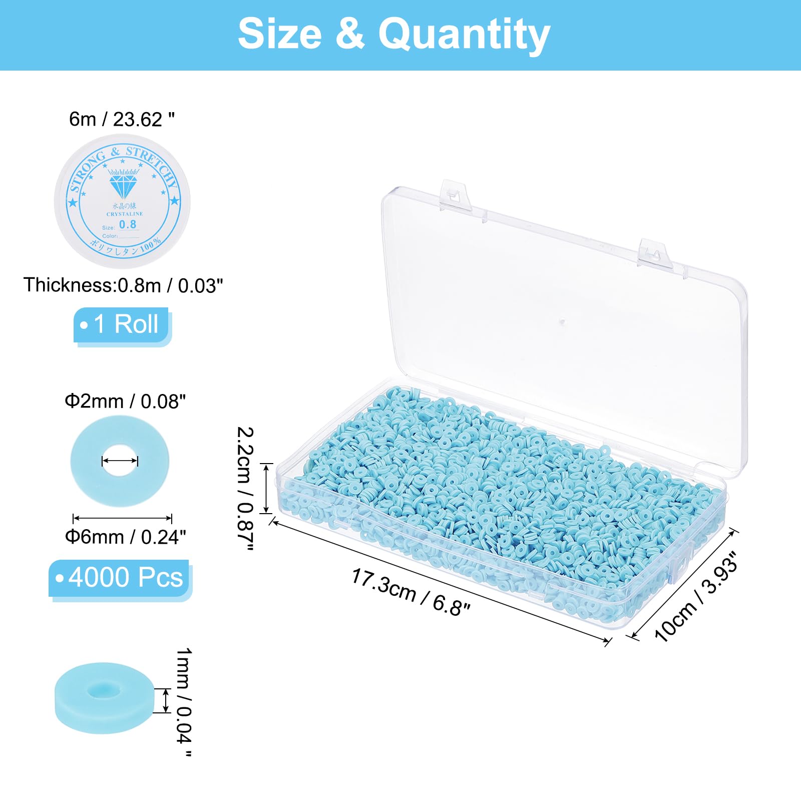 PATIKIL 4000 Pcs Clay Beads Bracelet Making Kit - Image 2