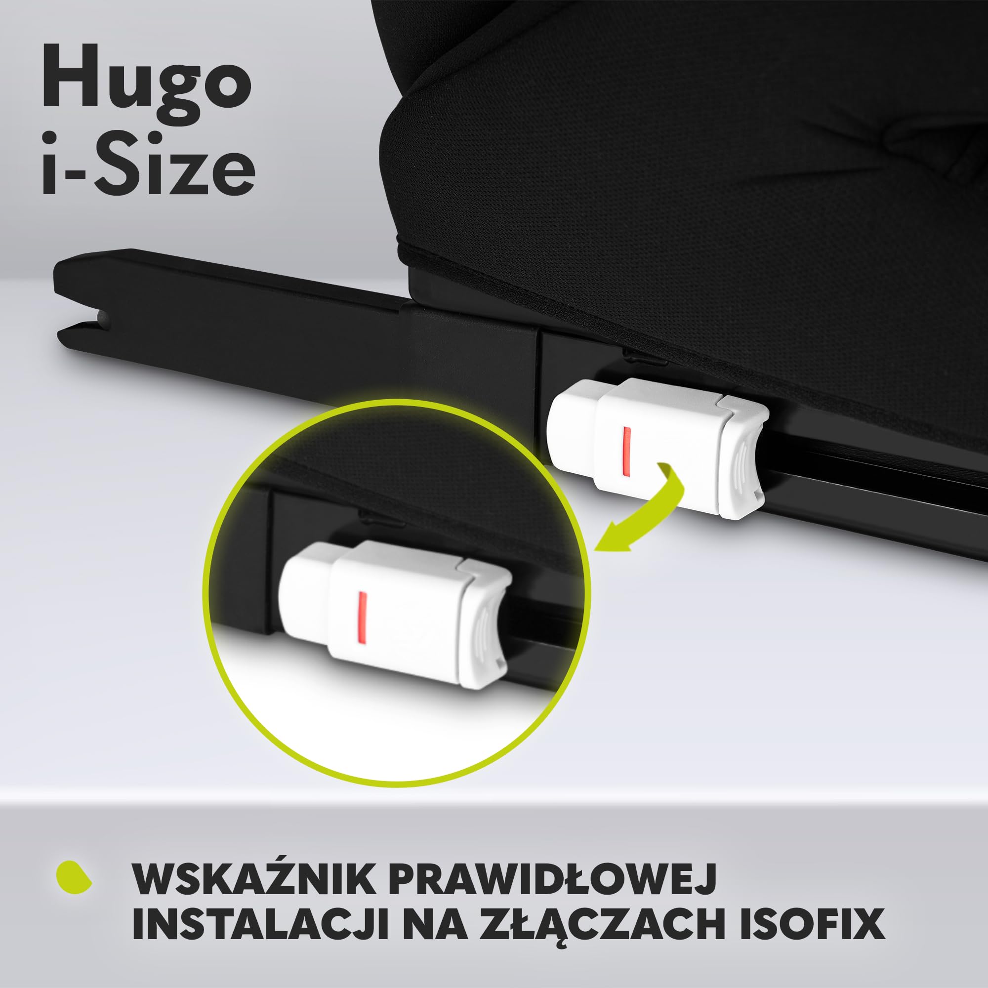LIONELO HUGO I-SIZE Fotelik Samochodowy Dziecięcy, Grupa 2 3, od 100-150 cm Montaż ISOFIX Regulowany Zagłówek Memory Foam Ochrona Boczna Wygodne Podłokietniki Wypinane Oparcie
