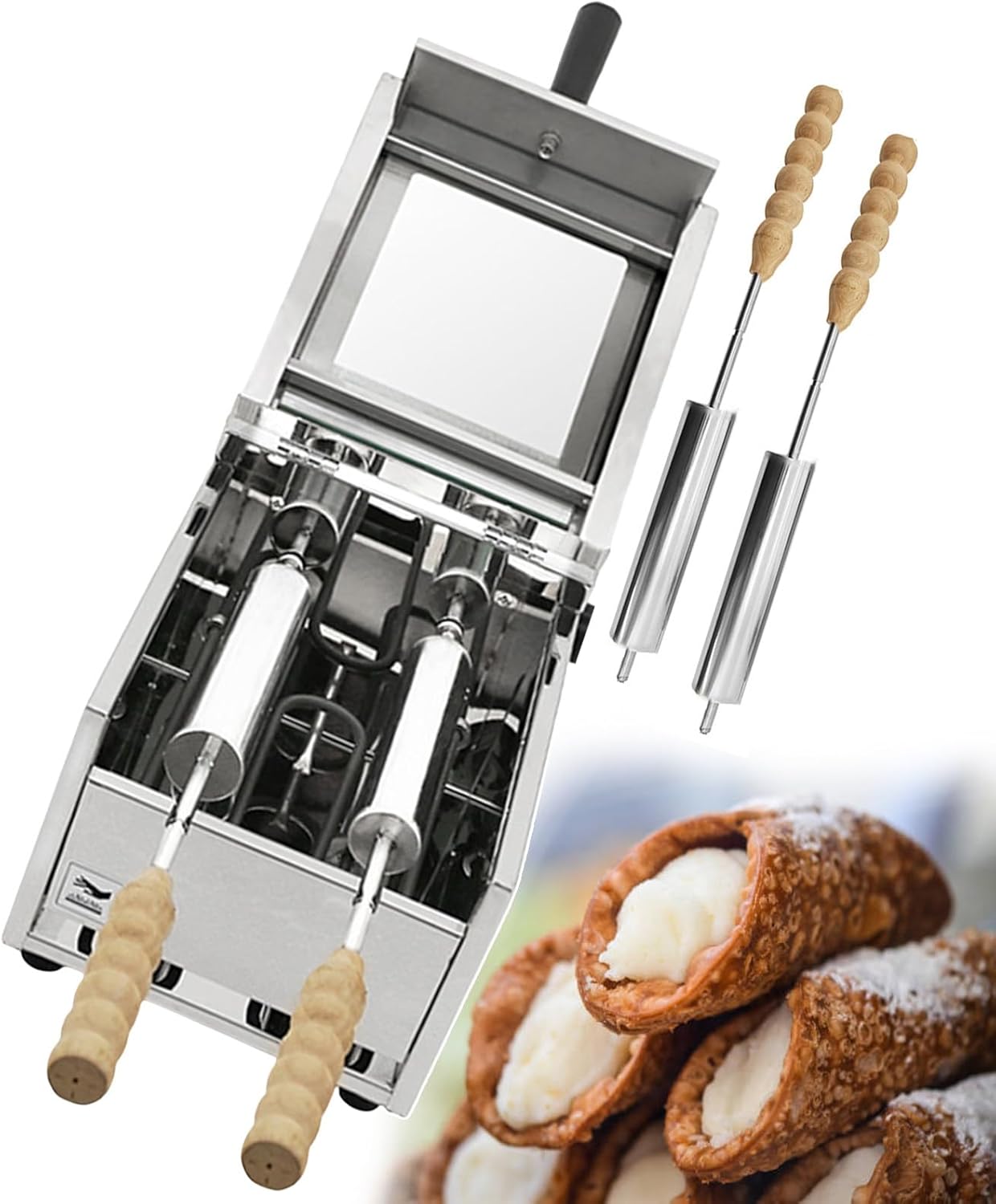 Chimney Cake Oven Machine | Commercial | Electric Bread Cone Baking Oven | Electric Chimney Roll Grill Maker | Temperature Range 0-300°C | With 2 Stainless Steel Rods,
