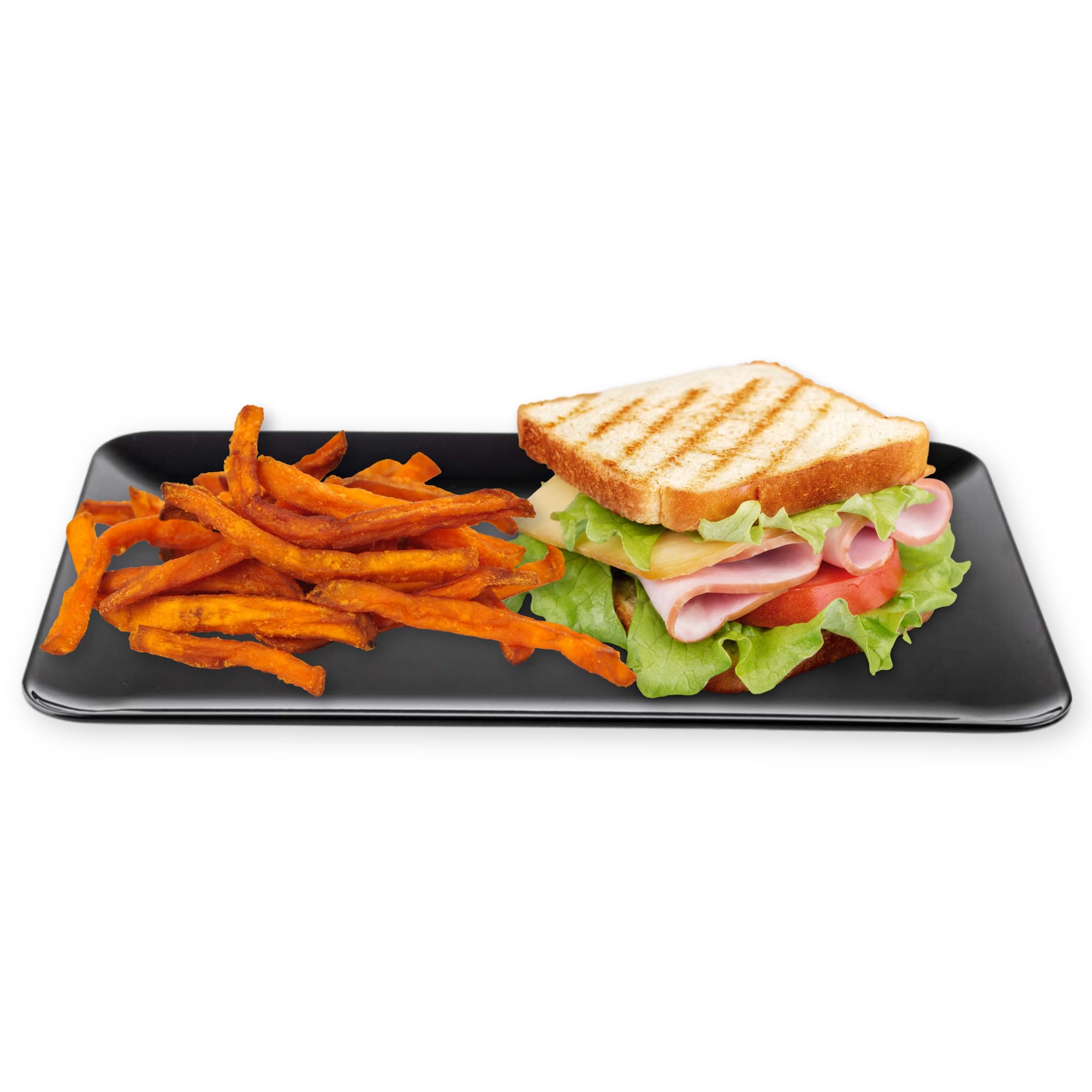 Tablecraft Sierra Collection - Piatto da portata rettangolare in melamina, resistente, infrangibile, per presentazioni, per uso commerciale e ristorazione, 53,3 x 33 x 3,2 cm, nero