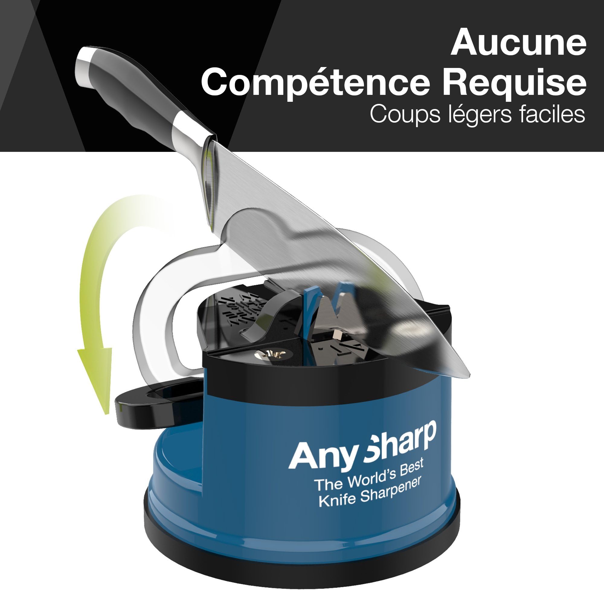 Image secondaire de Aiguiseur de Couteaux AnySharp avec Ventouse PowerGrip - Sécurité et Performance