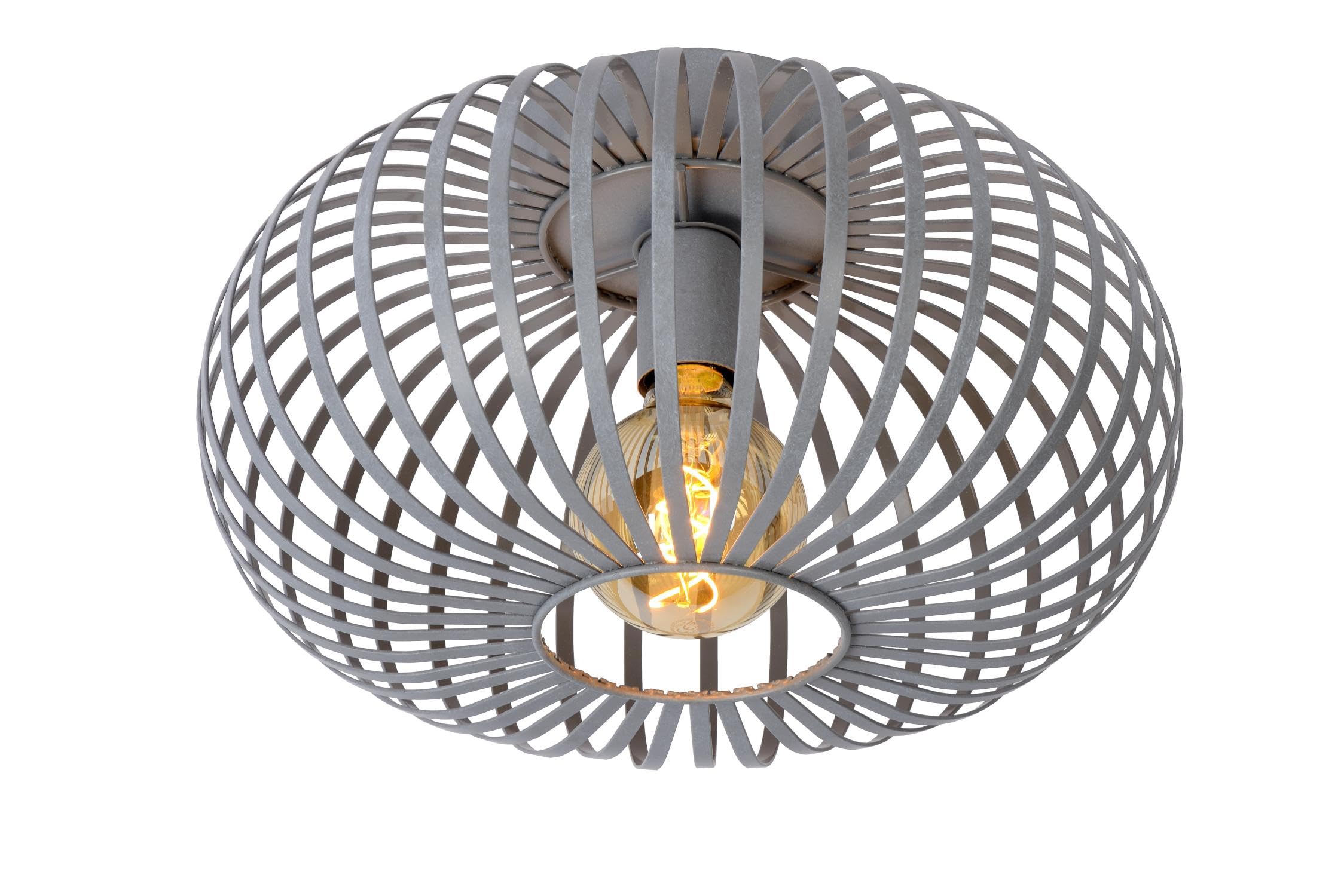 Lucide Manuela Flush Ceiling Light Grey from B&Q