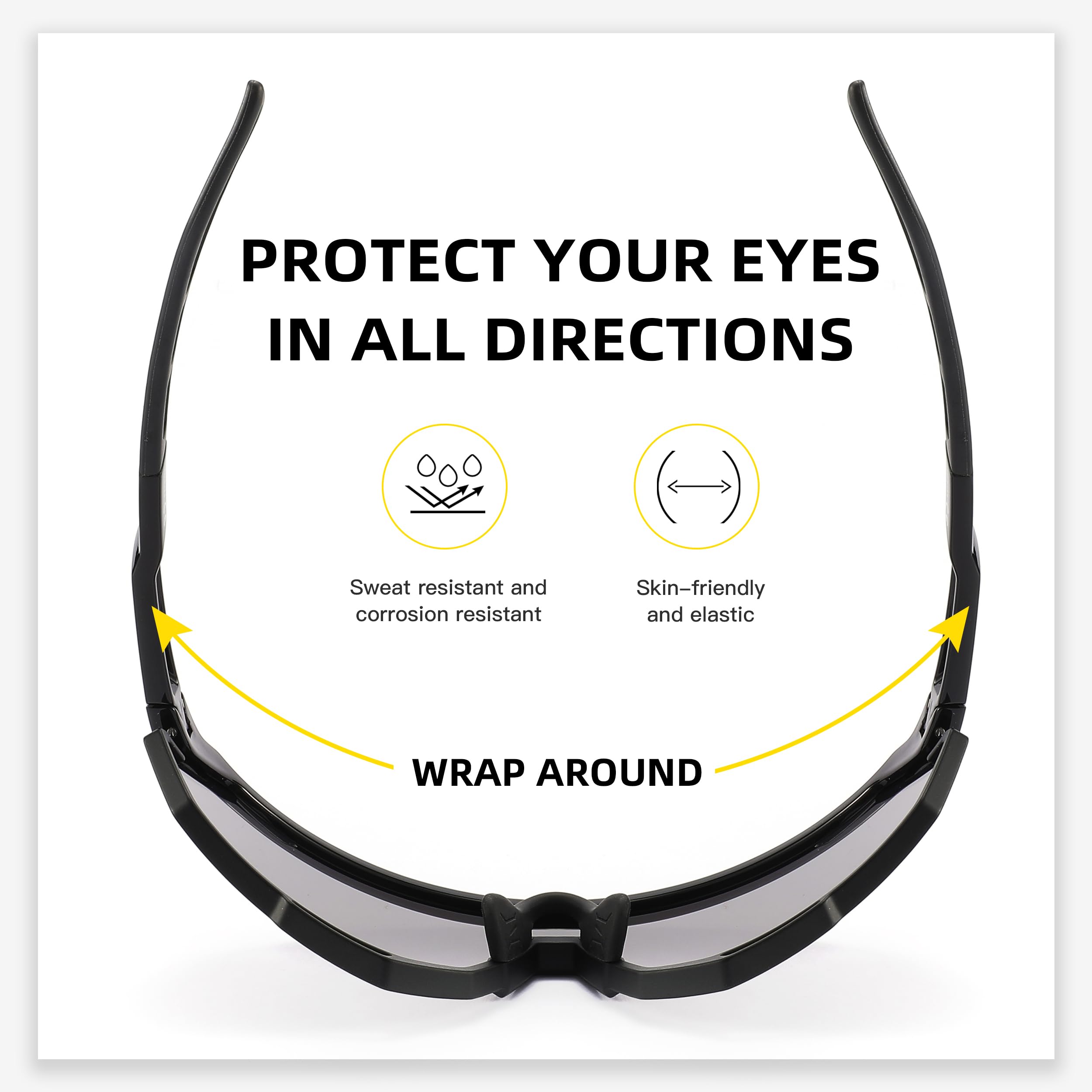 SINSPORT eyewear Occhiali sportivi Occhiali da sole Occhiali da ciclismo da uomo Donne con protezione UV400 per la guida in auto Corsa Ciclismo Pesca Occhiali da sole da golf