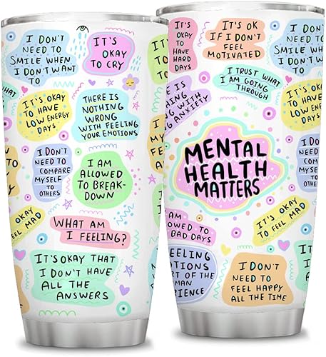 ATHAND Regalo de 20 onzas para mujeres, regalo de desglose de salud mental, el mejor regalo de cumpleaños, para mujeres, ideas de amigos mejorados,