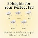 Foundations Secure Sitter 7" Feeding Chair, Stable “No Tip” Feet, 3-Point Adjustable Harness, Removable Tray, Easy to Clean, Smooth Plastic (White/Tan)