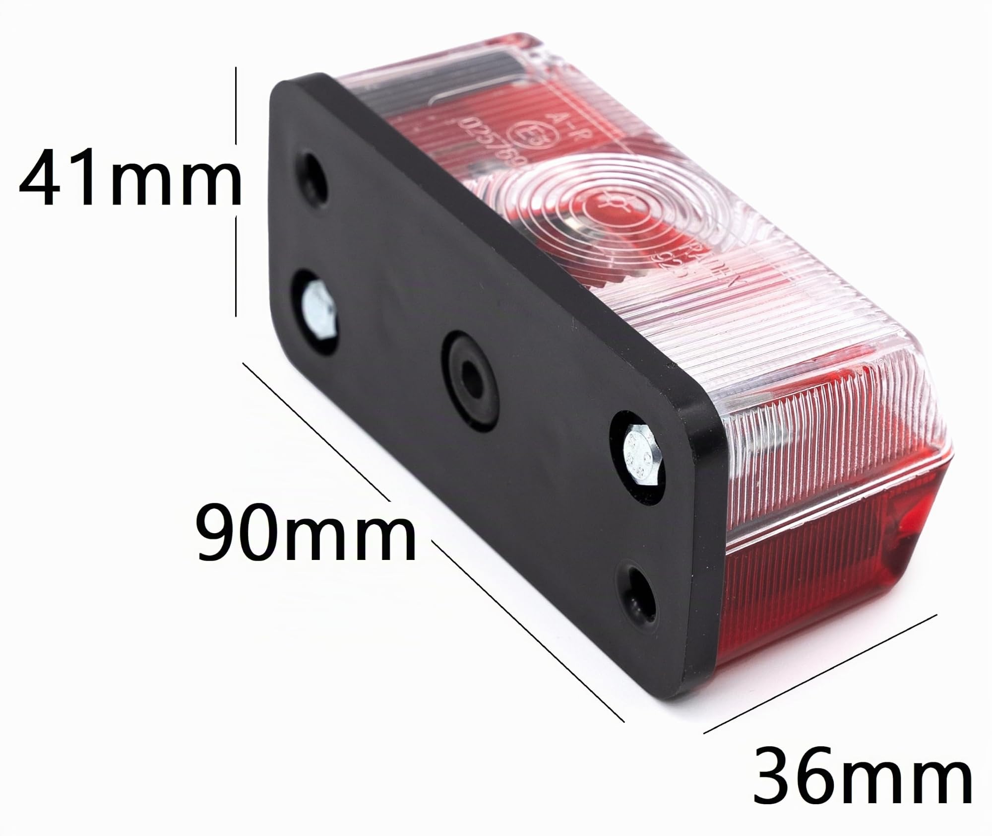 Lot de 2 feux de position latéraux rouge/blanc, Feu gabarit 90 x 41mm, remorque camping-car caravane