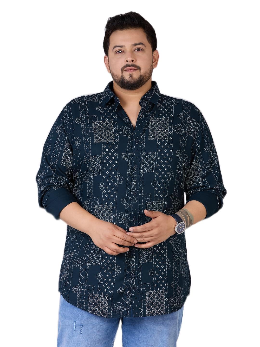 unsized Mens Plus Size Midnight Bandana – Viscose Printed Shirt-picture-10
