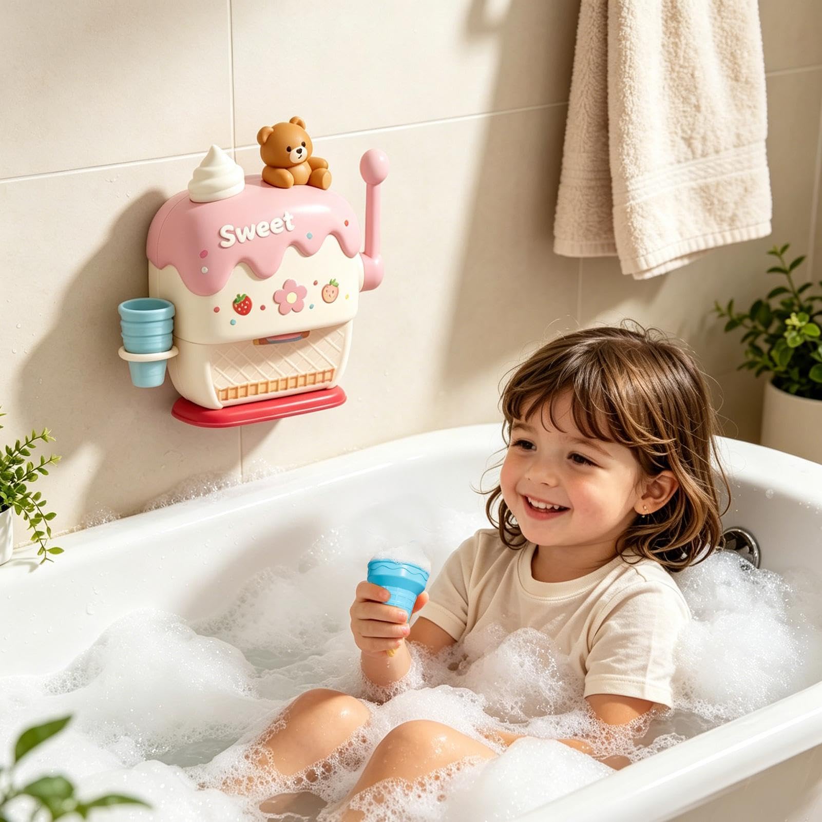 Macchina Per Il Bagno Interattivo E Divertente Educativo | Macchina Bolle Da Vasca per Casa Uso Quotidiano Viaggio Asilo Scuola Materna Compleanno Feste Vacanza
