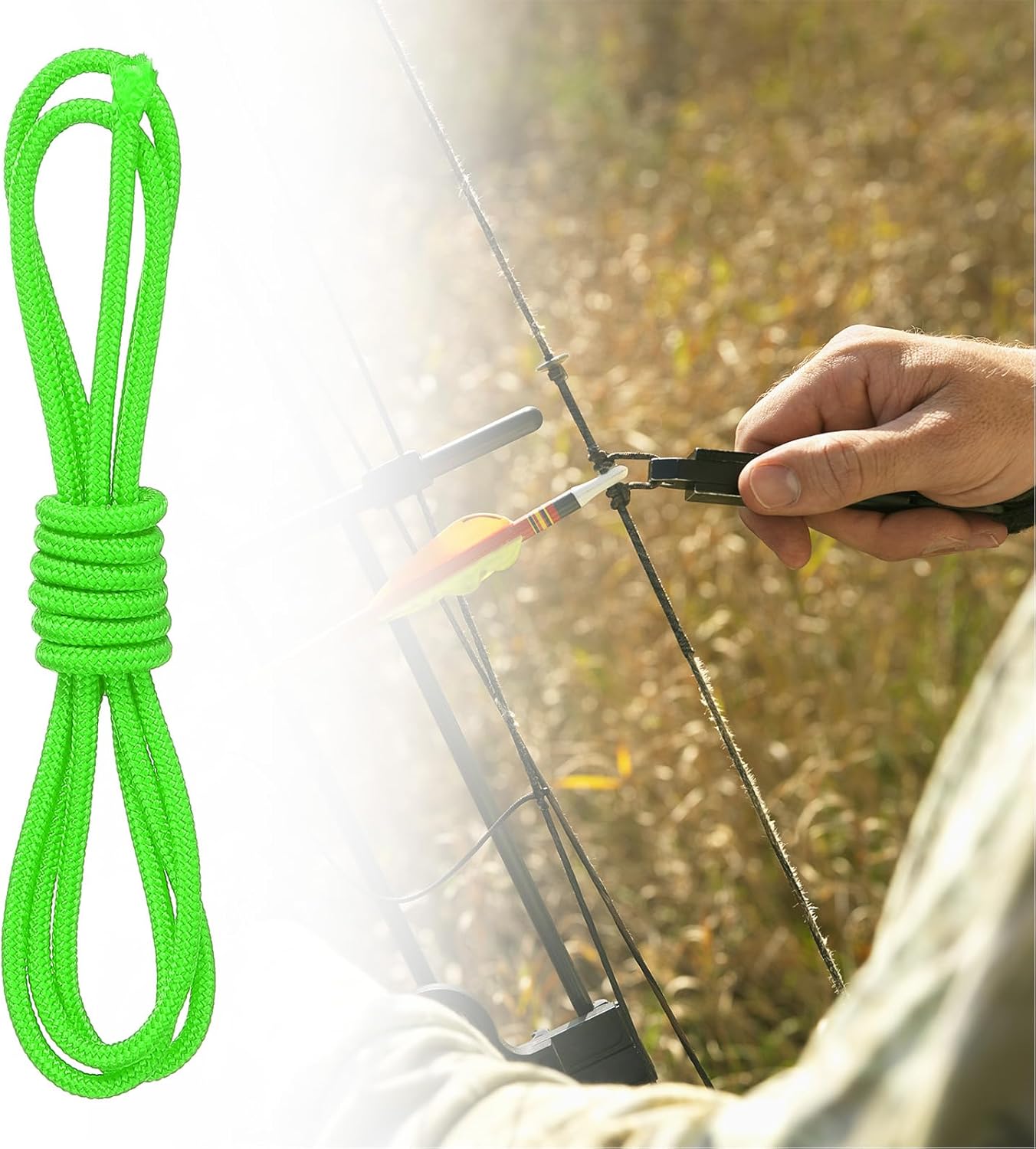 PATIKIL Archery D Loop Rope Bow D Loop String Release Material Nock Wire Nocking Loop Buckle Ring for Bowstring