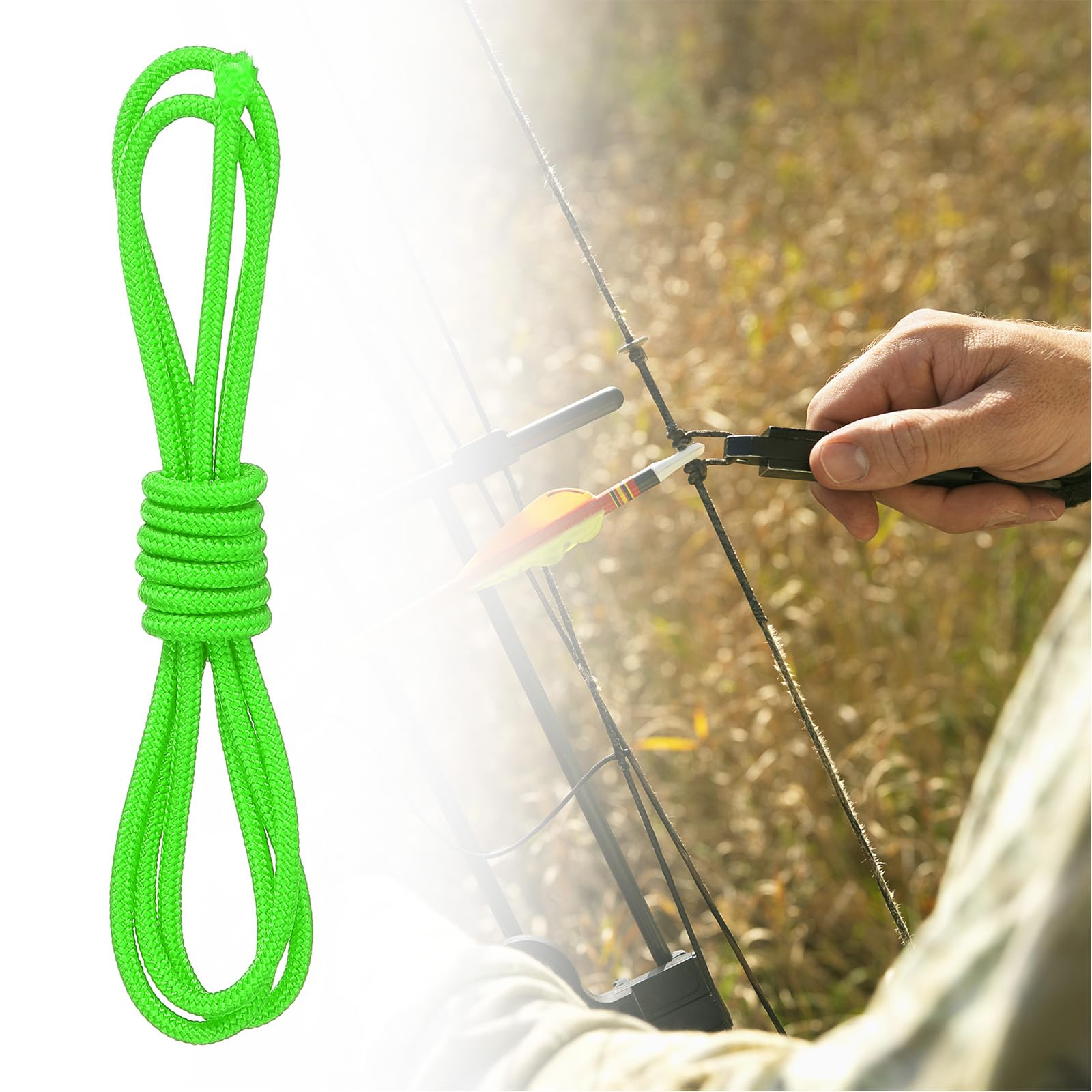 PATIKIL Arco D Loop Corda 2 FT, Arco D Loop Corda Rilascio Materiale Nock Filo Anello Fibbia per Arco Compound, Verde