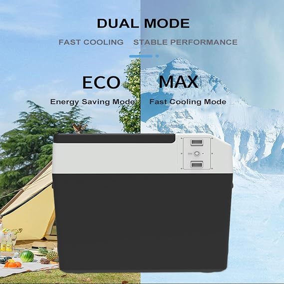 Portable Refrigerator Fridge Freezer, 50 Liters Car Refrigerator APP Control, 12V Cooler Refrigerator with LCD Display, Fast Cooling -7.6℉ ~50℉, for Car & Home Use