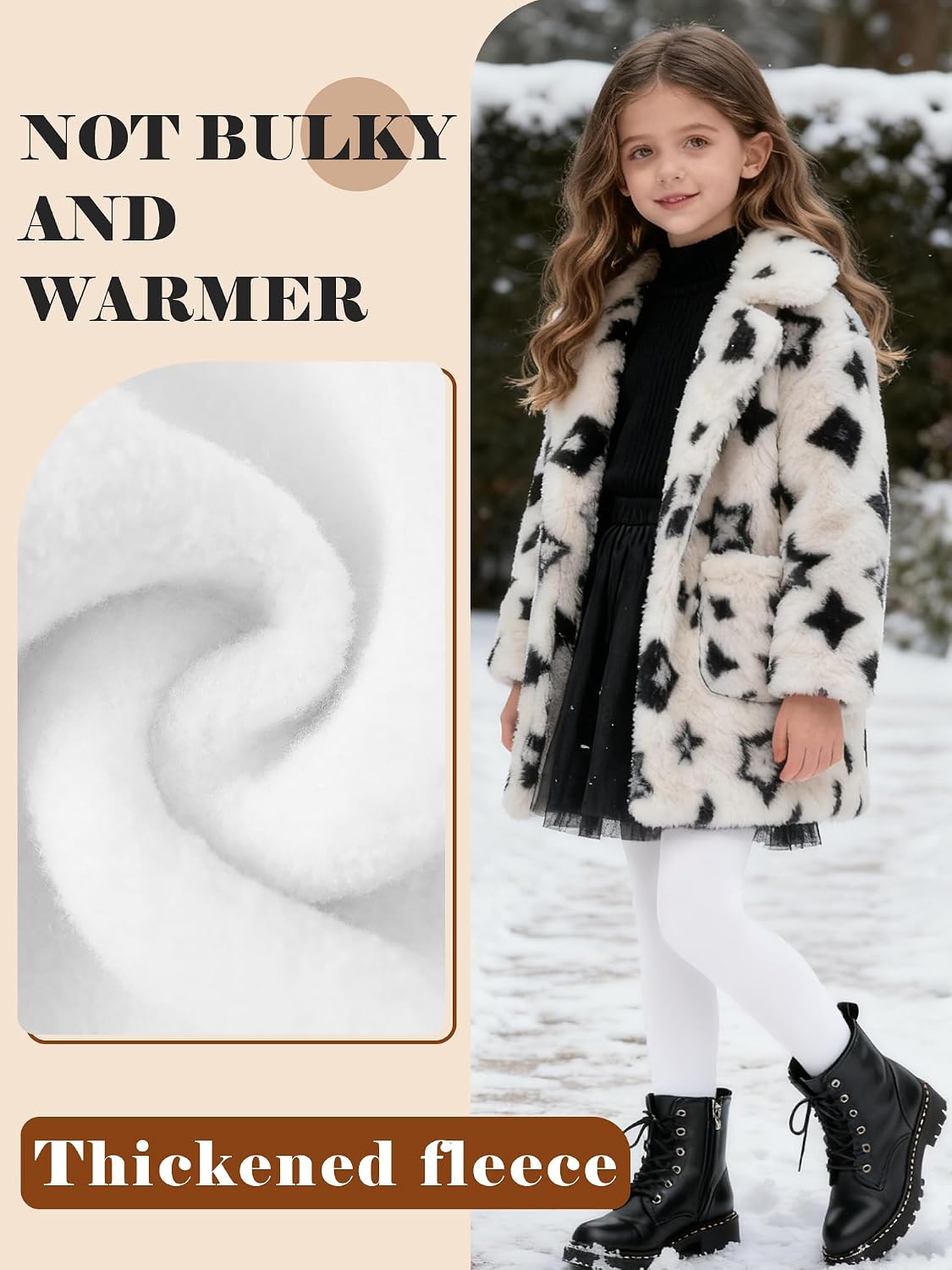 Ultra Thick Fleece Lined Tights for Girls Toddler Thermal Warm Winter Black Thick Dance Leggings for Kids