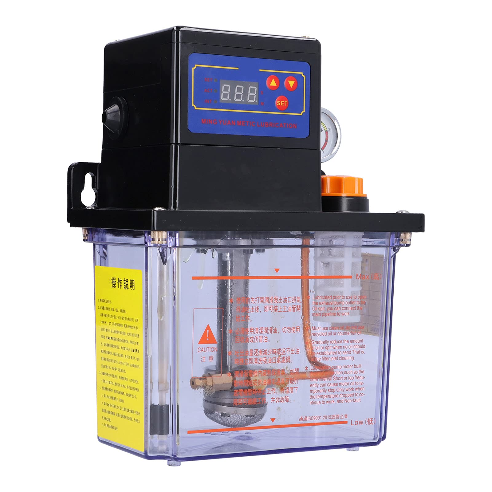 ViaGasaFamido My2232H-200T AC 220V 2L Bomba de Aceite de Lubricación Automática Lubricación Electromagnética Bomba de Aceite CNC para Golpes de Tortugas de Techo