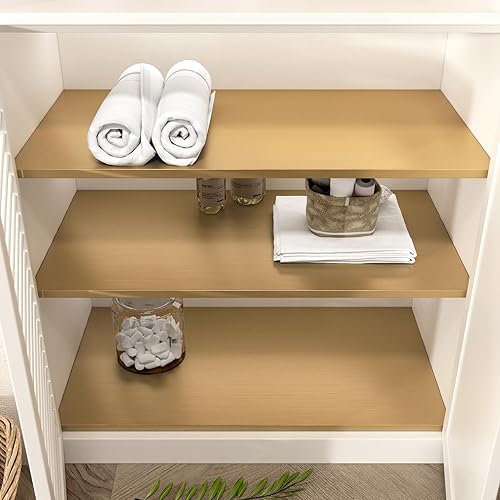 Miniatura 7 de Wallercity Papel tapiz de acero inoxidable dorado de 11.8 x 78.7 pulgadas, impermeable, autoadhesivo, dorado, metálico, para despegar y pegar, papel