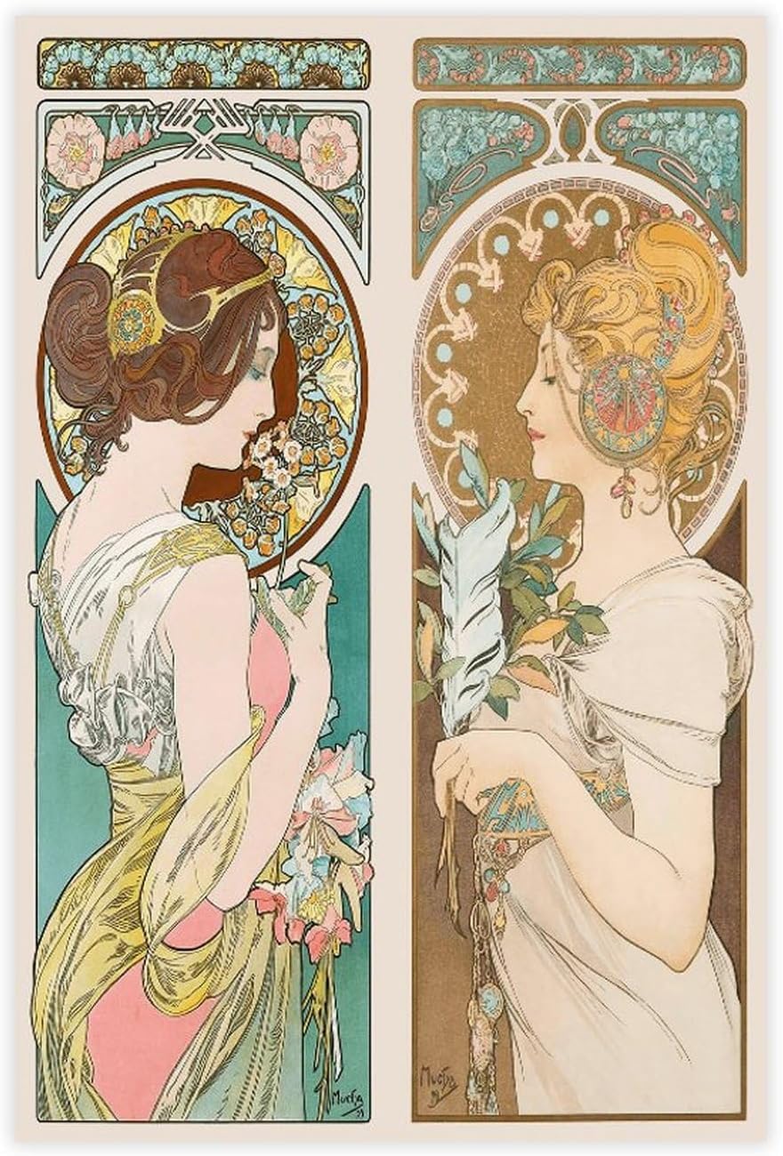 Toile Alphonse Mucha impression haut de gamme 60x80cm rétro - 7