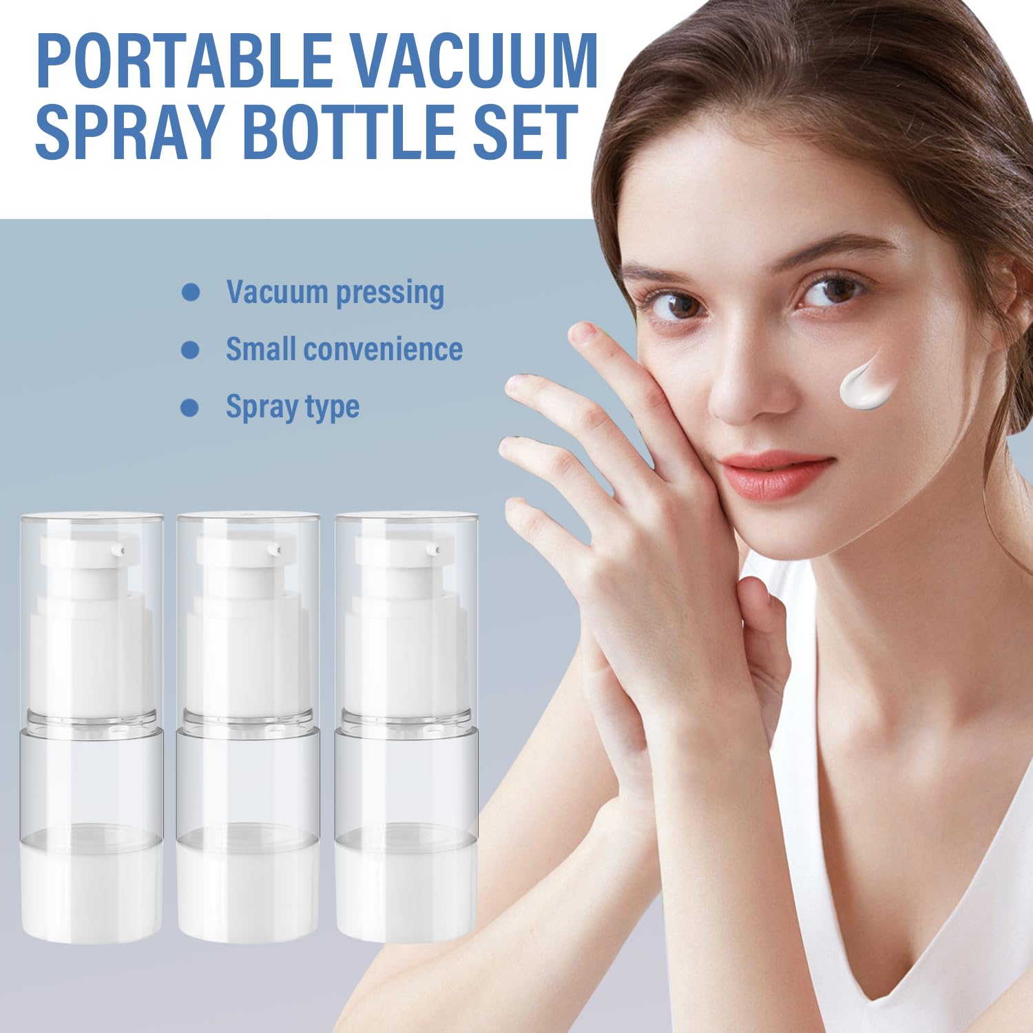 6 distributori di pompaggio airless da 15 ml, dispenser di crema, vuoto, contenitore per cosmetici, vuoto da viaggio, per lozioni, shampoo cosmetici