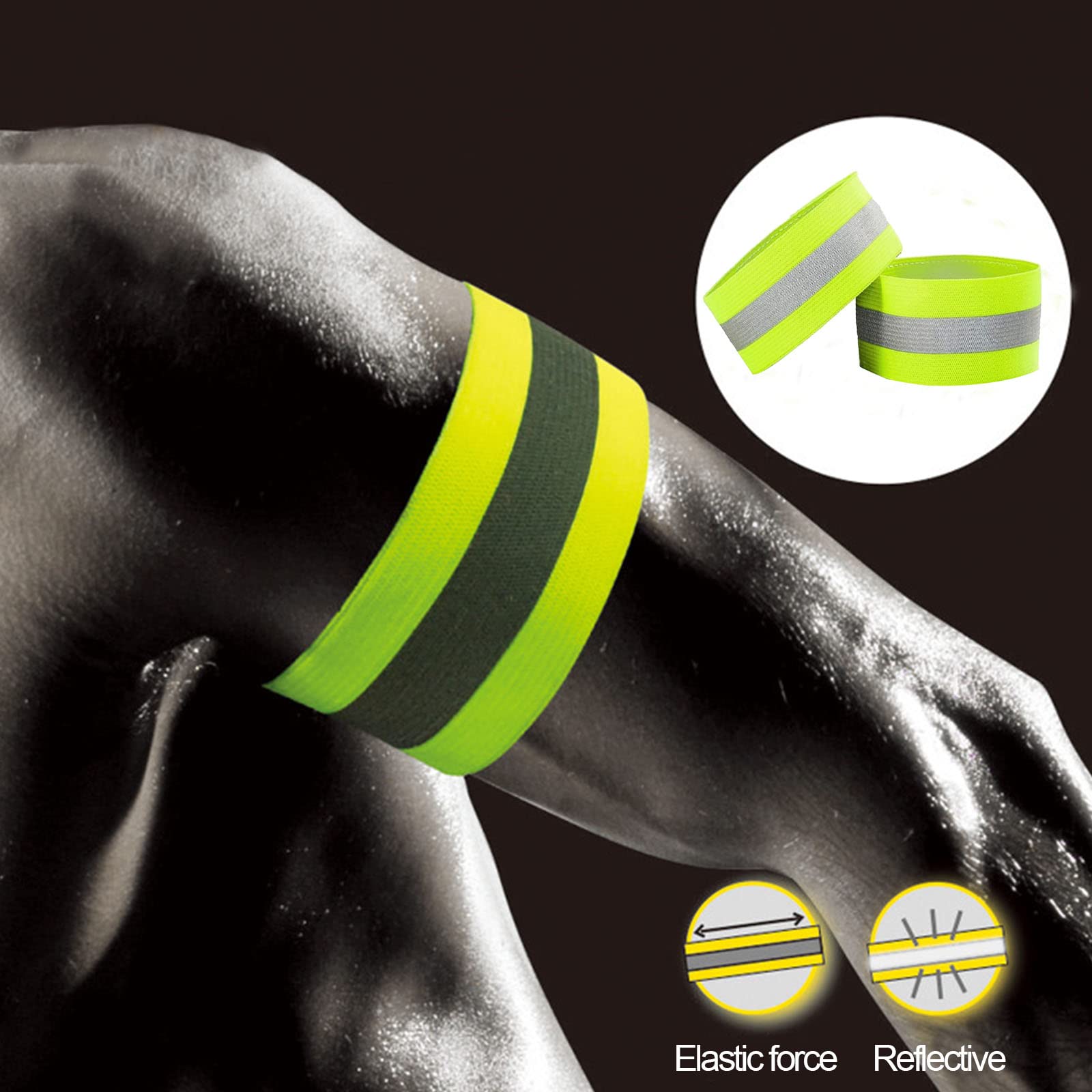 Unisex Reflective Wrist Ankle Bands Kaidun 6 Pcs High Visibility Reflective Bands & Sash Running Gear Reflective Gear