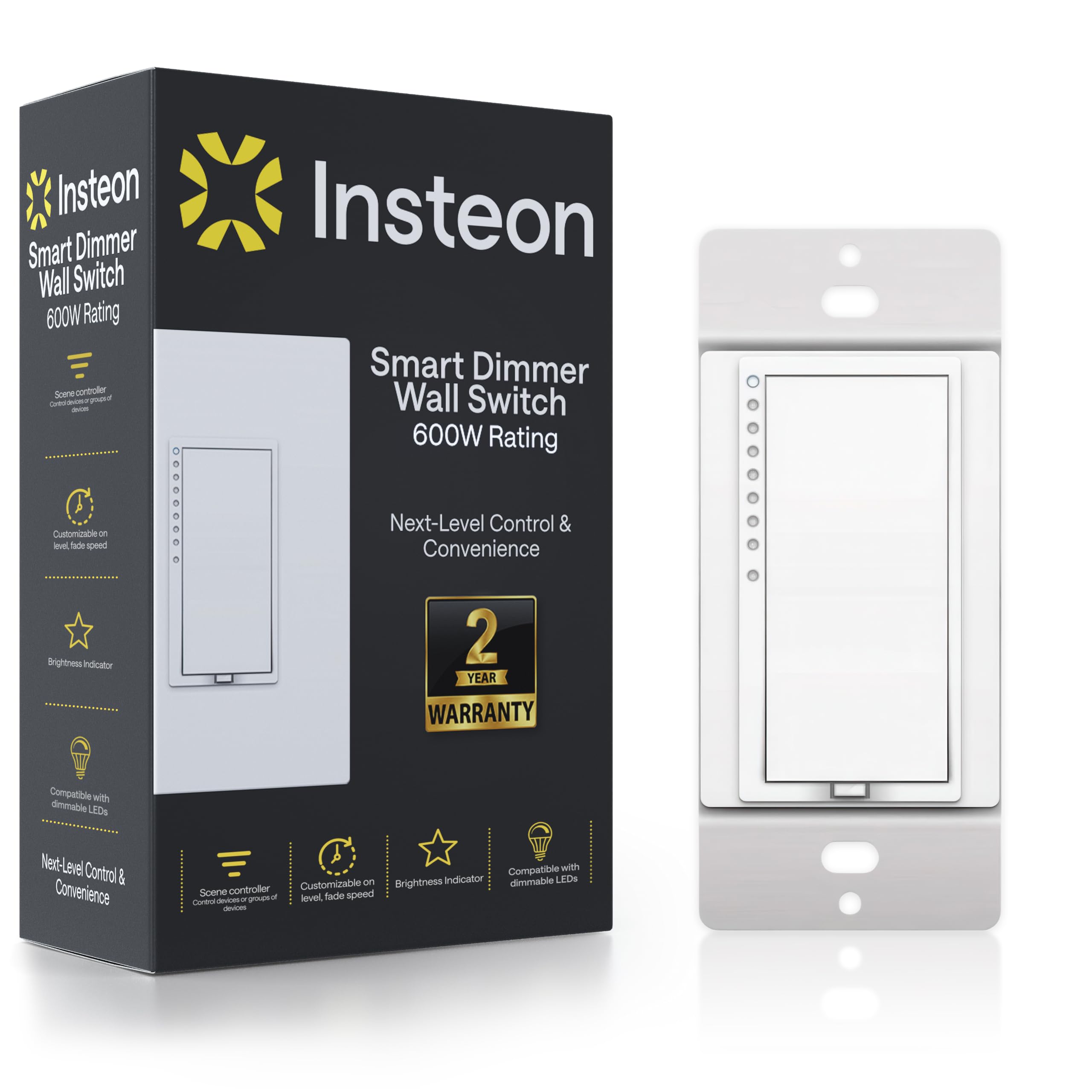 INSTEON dimmer interruttore 2 fili, di vendita al dettaglio, Bianco