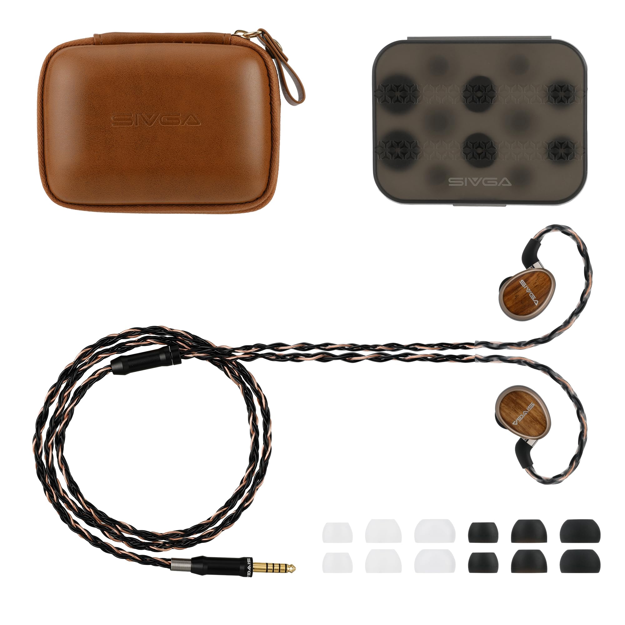 SIVGA Nightingale PRO 14.5mm Planar Magnetische HiFi In-Ear Kopfhörer | 4,4 mm Balanced & 0,78 mm 2-Pin Anschluss, aus Zebrano Holz, für Musik Monitoring