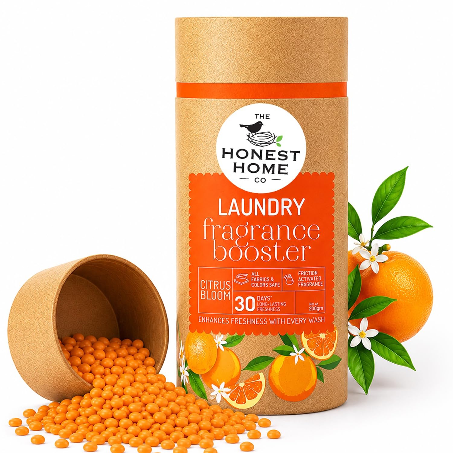 Honest Home Laundry Booster Beads Citrus Bloom | 200 g | Long Lasting Laundry Fragrance Beads | Fresh Citrus Floral Scent | Compatible With All Washing Machines-image-49