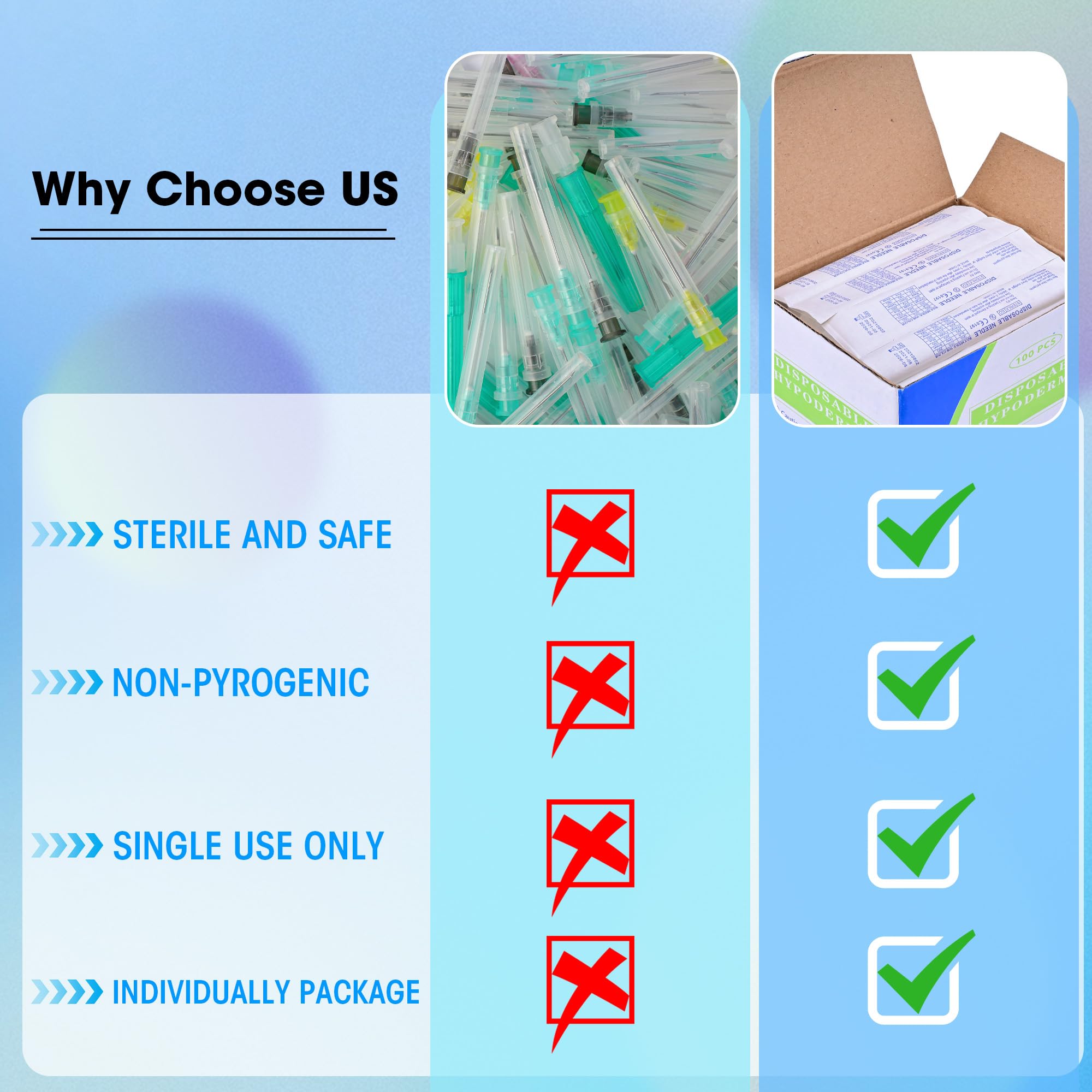 Disposable Needles - 100 Pack Luer Lock -7