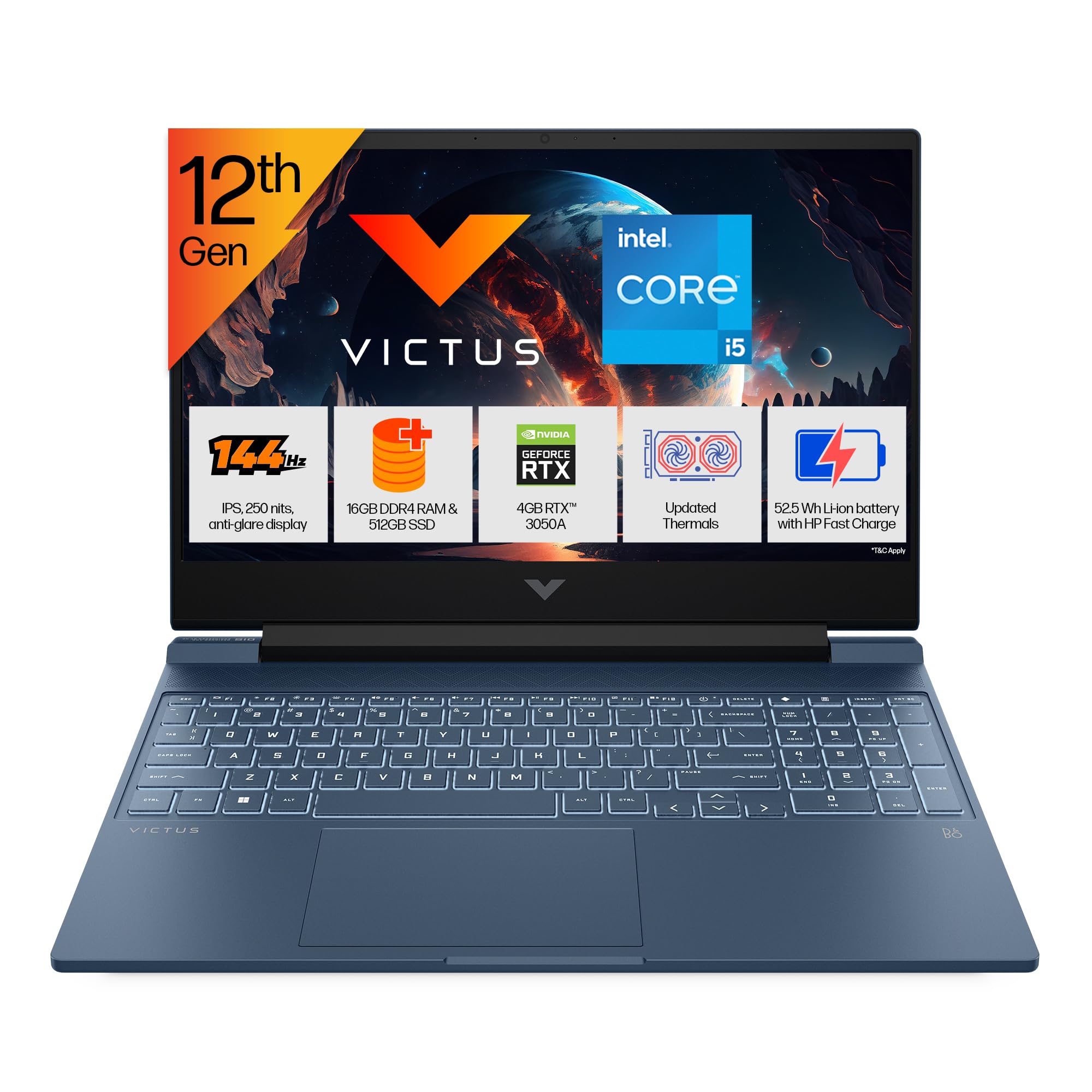 「美品」Victus by 15 i5-12450H 16GB RTX 3050 HP Victus, 12th Gen Intel Core i5-12450H, RTX 3050 (16GB DDR4