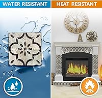 Vista 9 de Mi Alma Azulejos autoadhesivos para azulejos de piso, despegar y pegar (12 x 12 pulgadas, gris y negro)