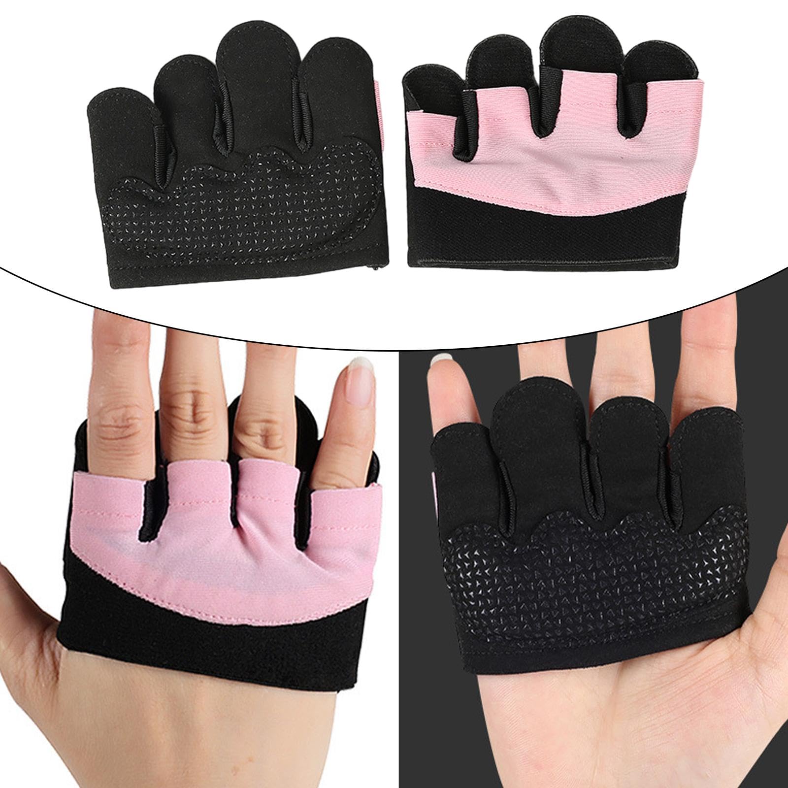 Gym Gloves Non Slip Half Finger Gloves for Exercise Men Women Body Building Pink XL