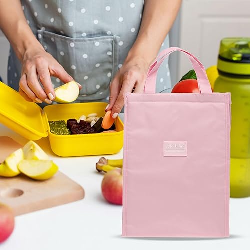 Miniatura 6 de PATIKIL Bolsas de almuerzo aisladas, bolsas Bento reutilizables de 10 x 6 x 13 pulgadas, bolsas térmicas para el almuerzo, bolsa portátil para