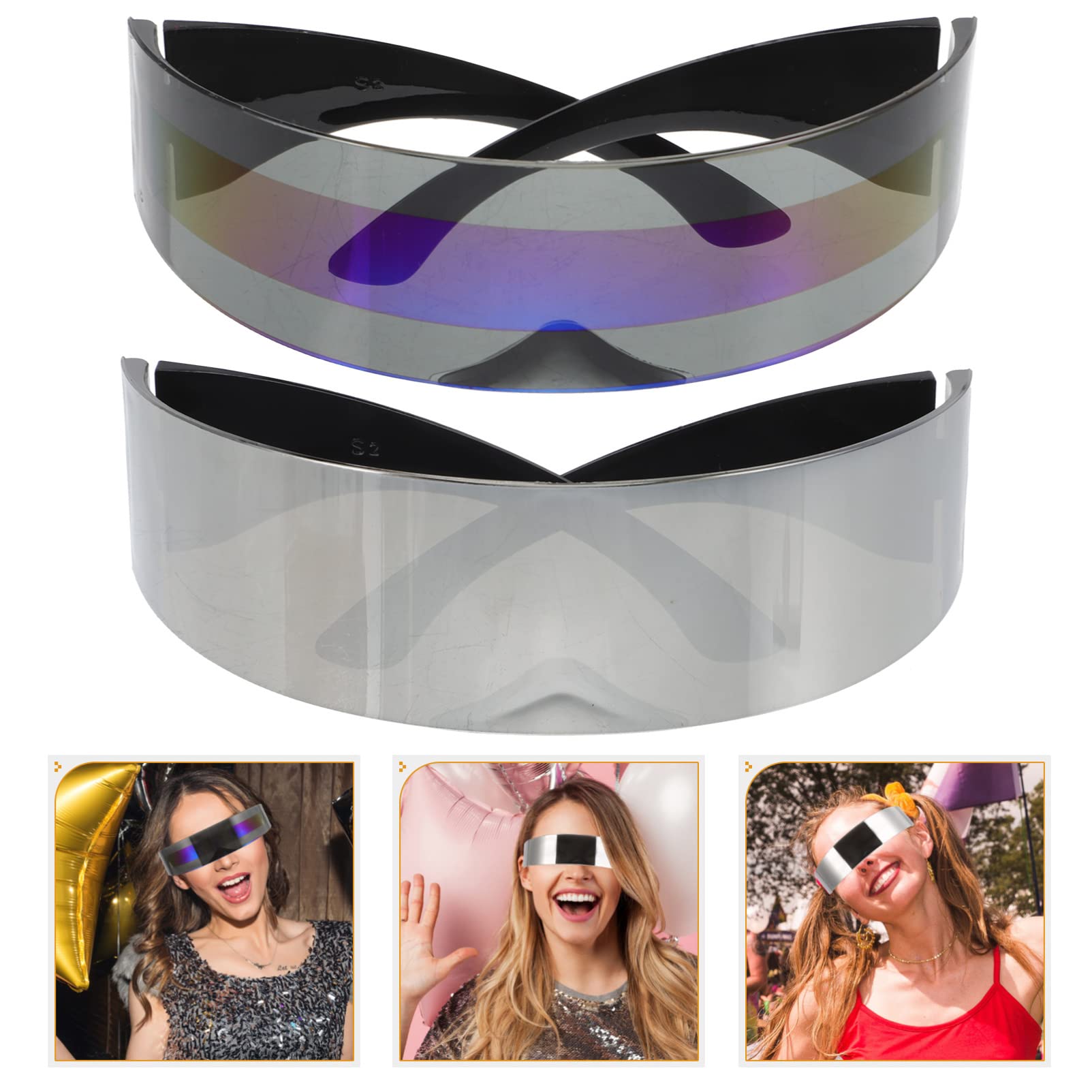 GALPADA 10piezas Gafas Translucidas Divertidas Para Fiestas Accesorios De Fiesta Cibernética Lentes Estilo Futurista Para Festivales y Eventos Sociales