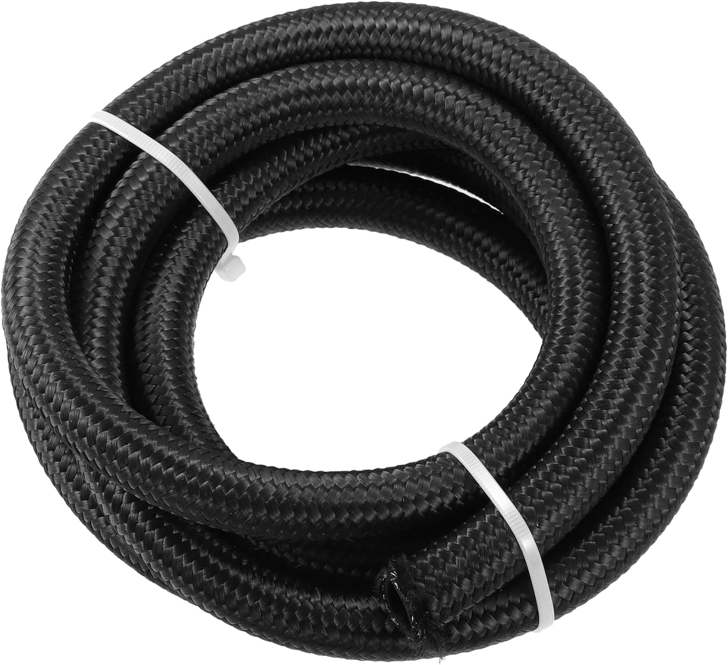 X AUTOHAUX 8ft 10AN Fuel Hose AN10 Universal Car Braided Nylon Stainless Steel CPE Oil Fuel Gas Line Hose Black