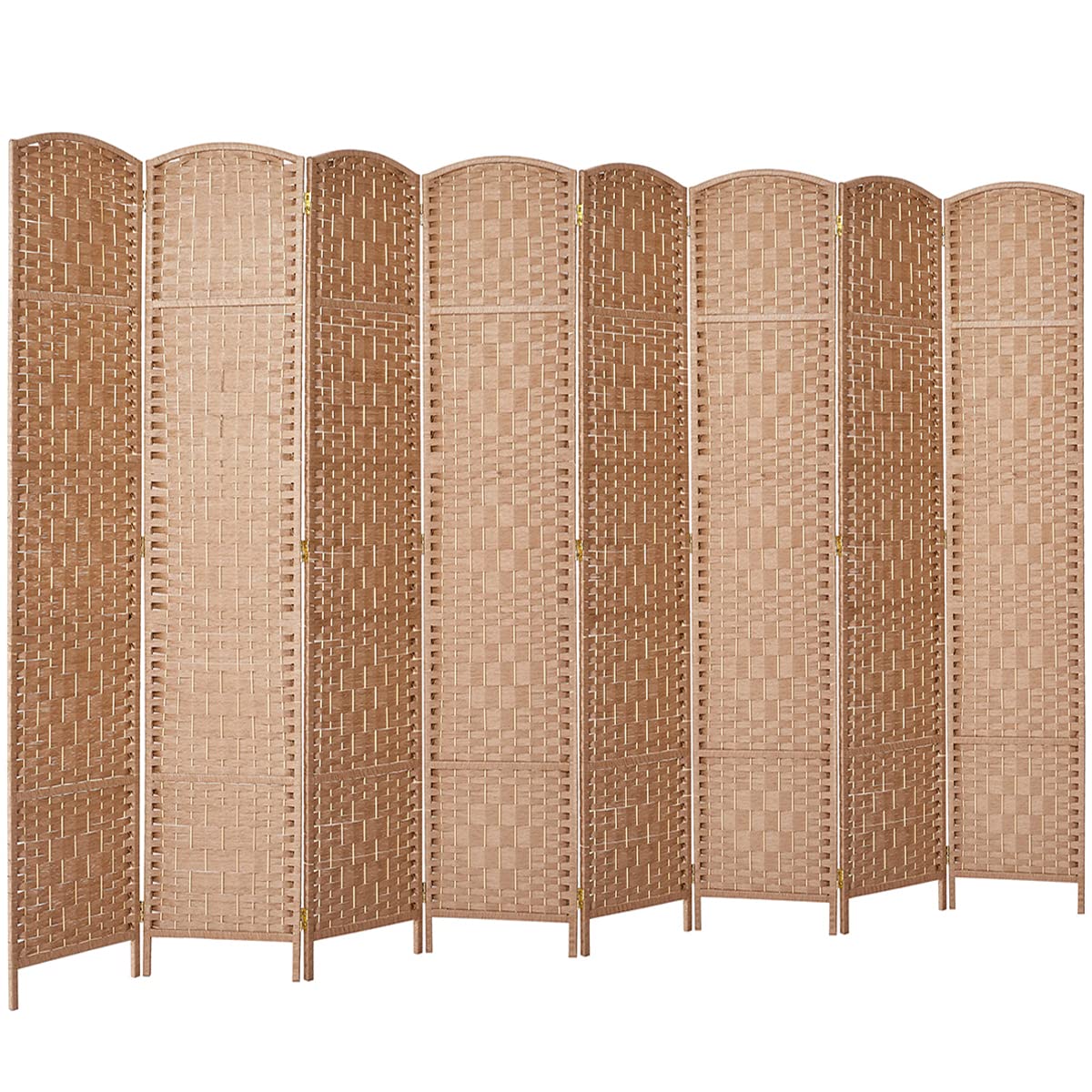 RHF 6 Ft. Tall Extra WideDiamond Weave Fiber Room Divider, 8 Panel