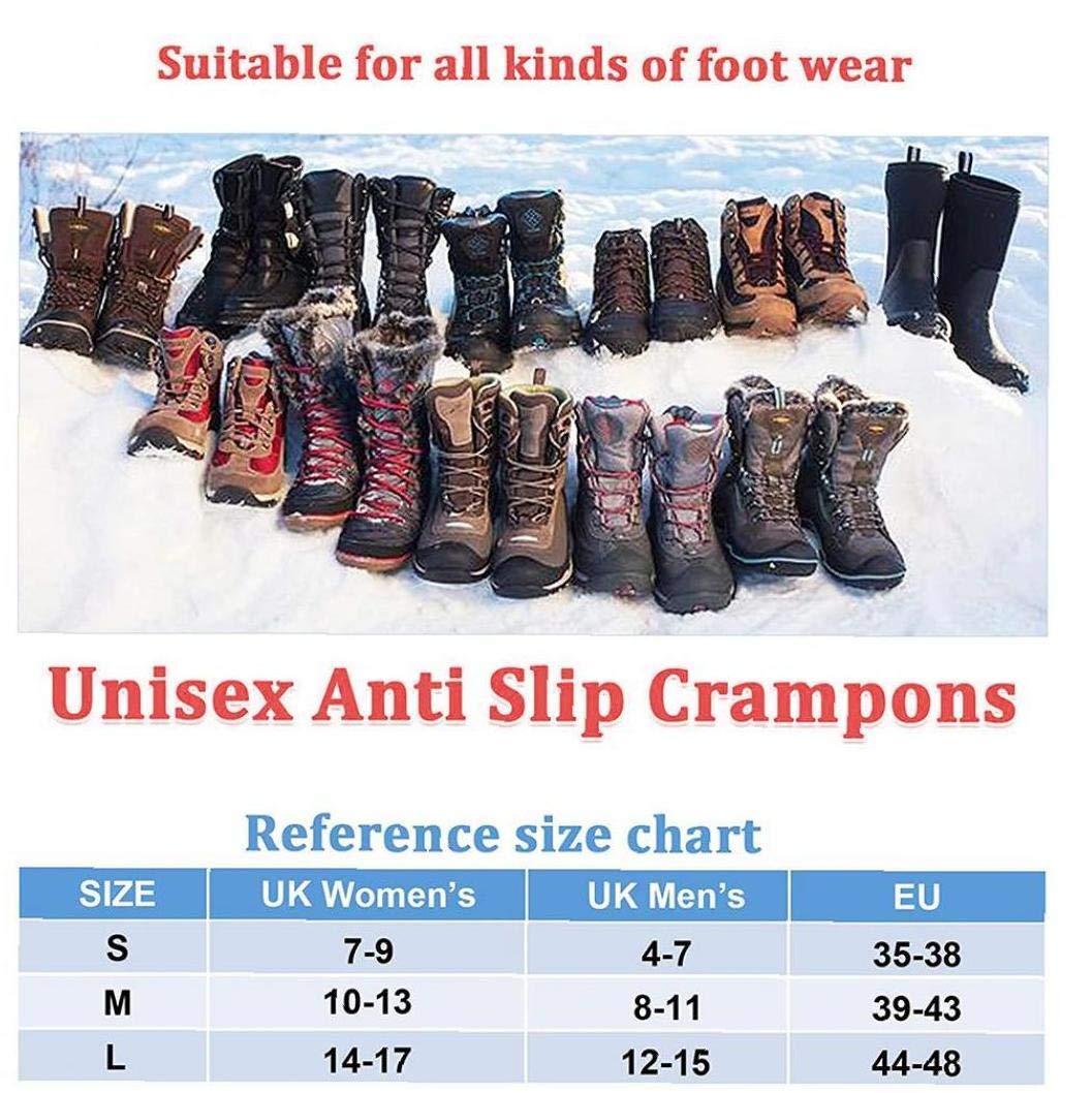 Eisgriffe Schnee Steigeisen Traktionsklampen Schuhstiefel Greifer Anti Slip 10 Stollen Spikes für Winterwandern