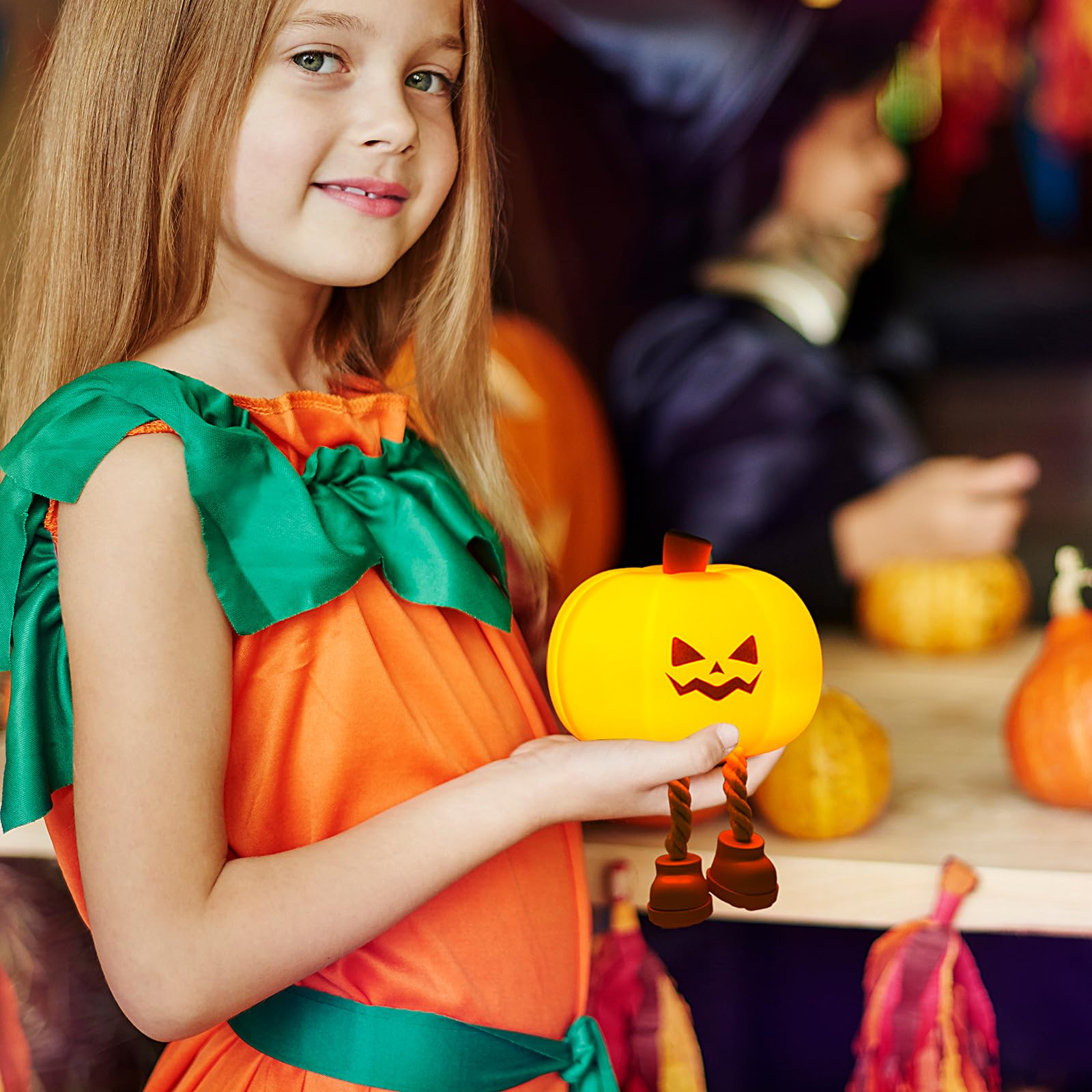 Kürbis-Nachtlicht, niedliche LED-Kürbis-Lampe mit 3 Stufen, dimmbar, Kinderzimmer-Nachtlicht für Kinder, wiederaufladbar, Nachttischlampe, lustiger Büro-Schreibtisch und Halloween-Dekoration für
