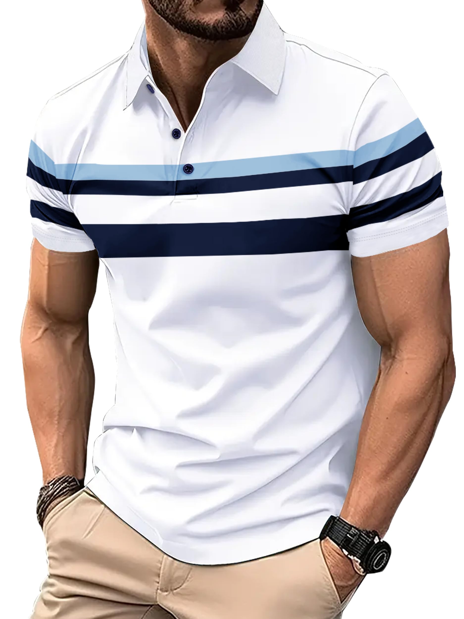 noble monk Men's Regular Fit Polo Neck T-Shirt | Half Sleeve | Casual T-Shirt-picture-30