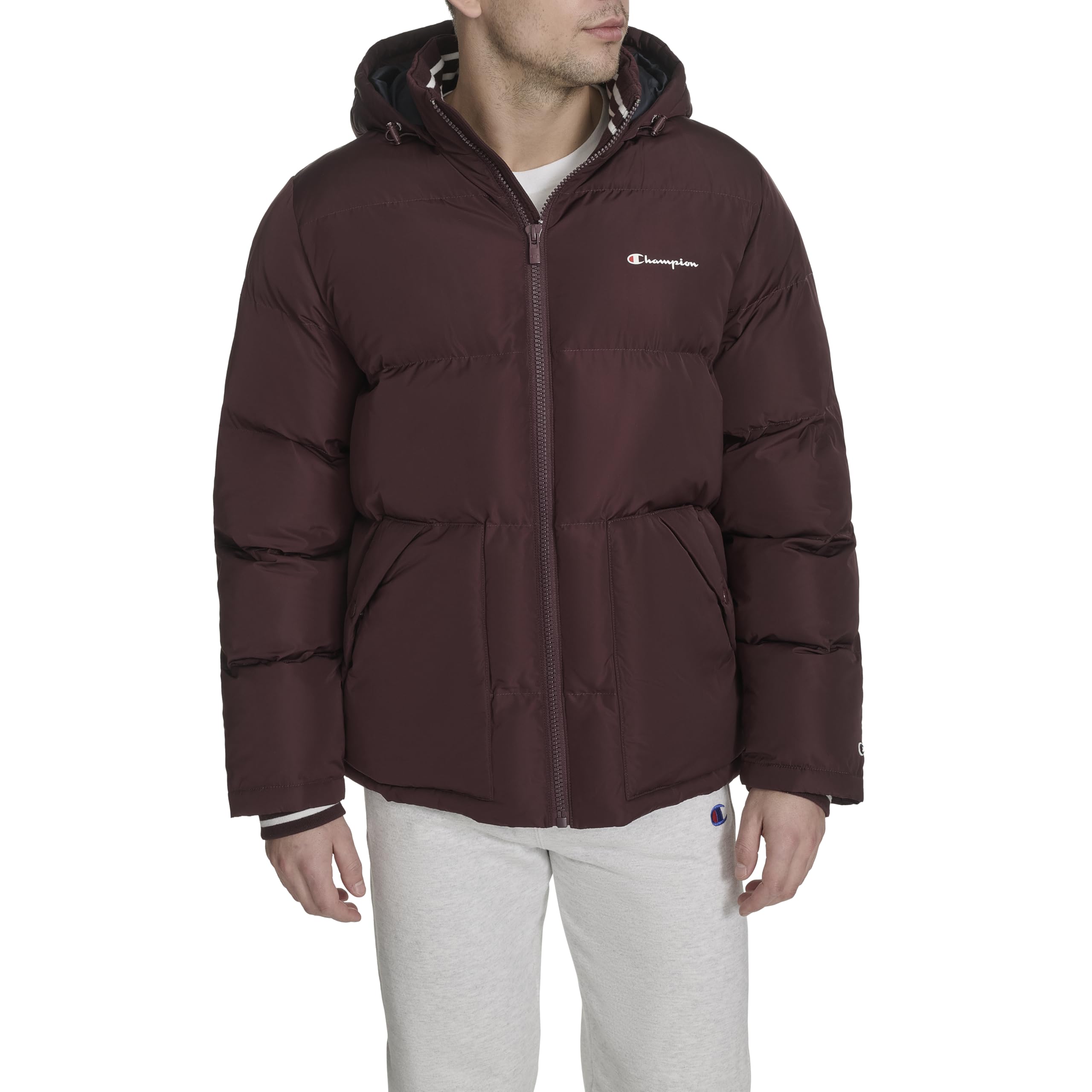 Men's Quilted Full-zip Hooded Puffer Jacket