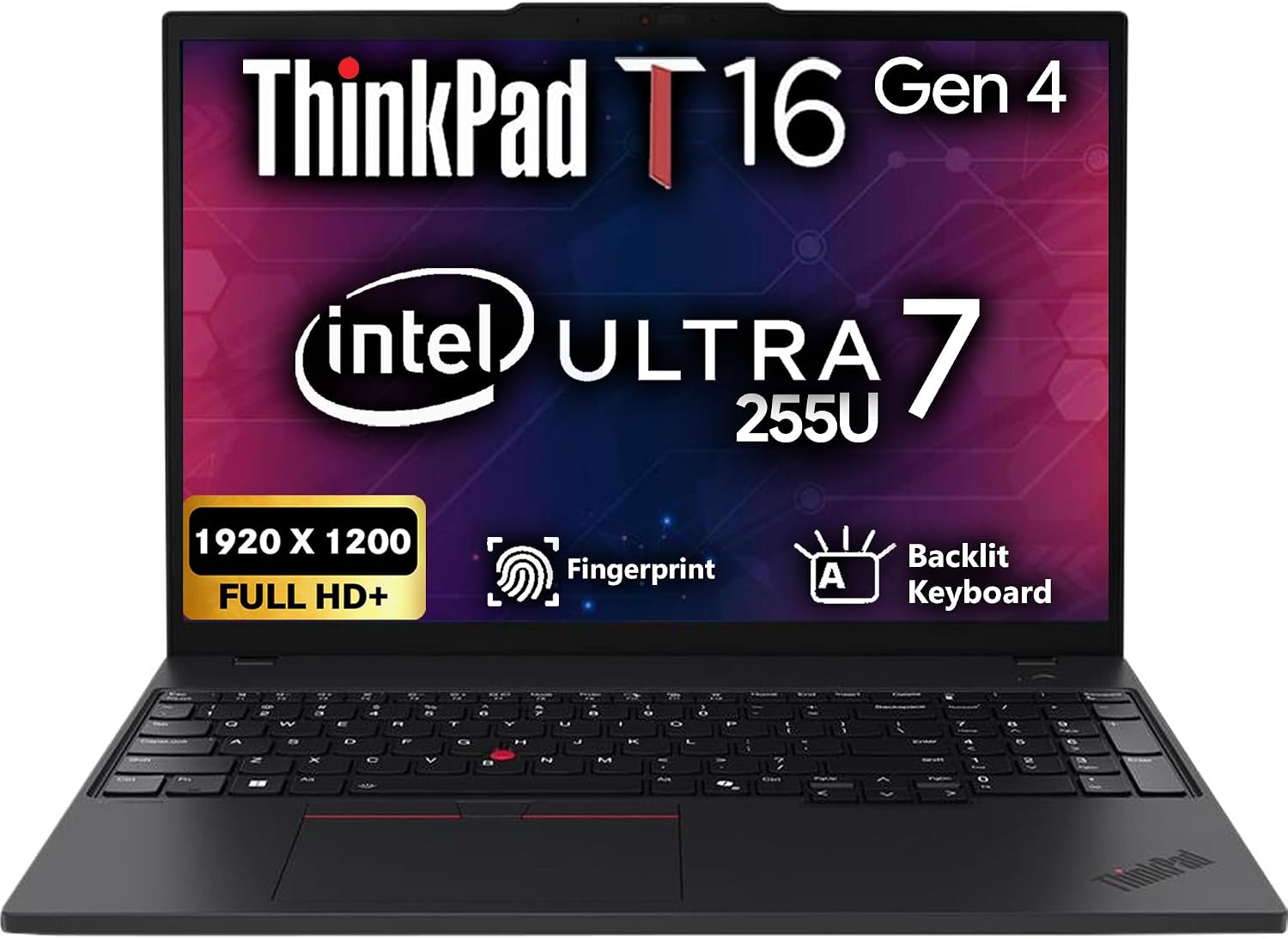 Oemgenuine Lenovo ThinkPad T16 Gen 4 16” WUXGA IPS Display, Intel Ultra 7-255U (Beats i7-1355U), 32GB DDR5, 512GB NVMe, Webcam, WiFi 6E + BT, RJ-45, Backlit KB, FP Reader, W11P, Business Laptop