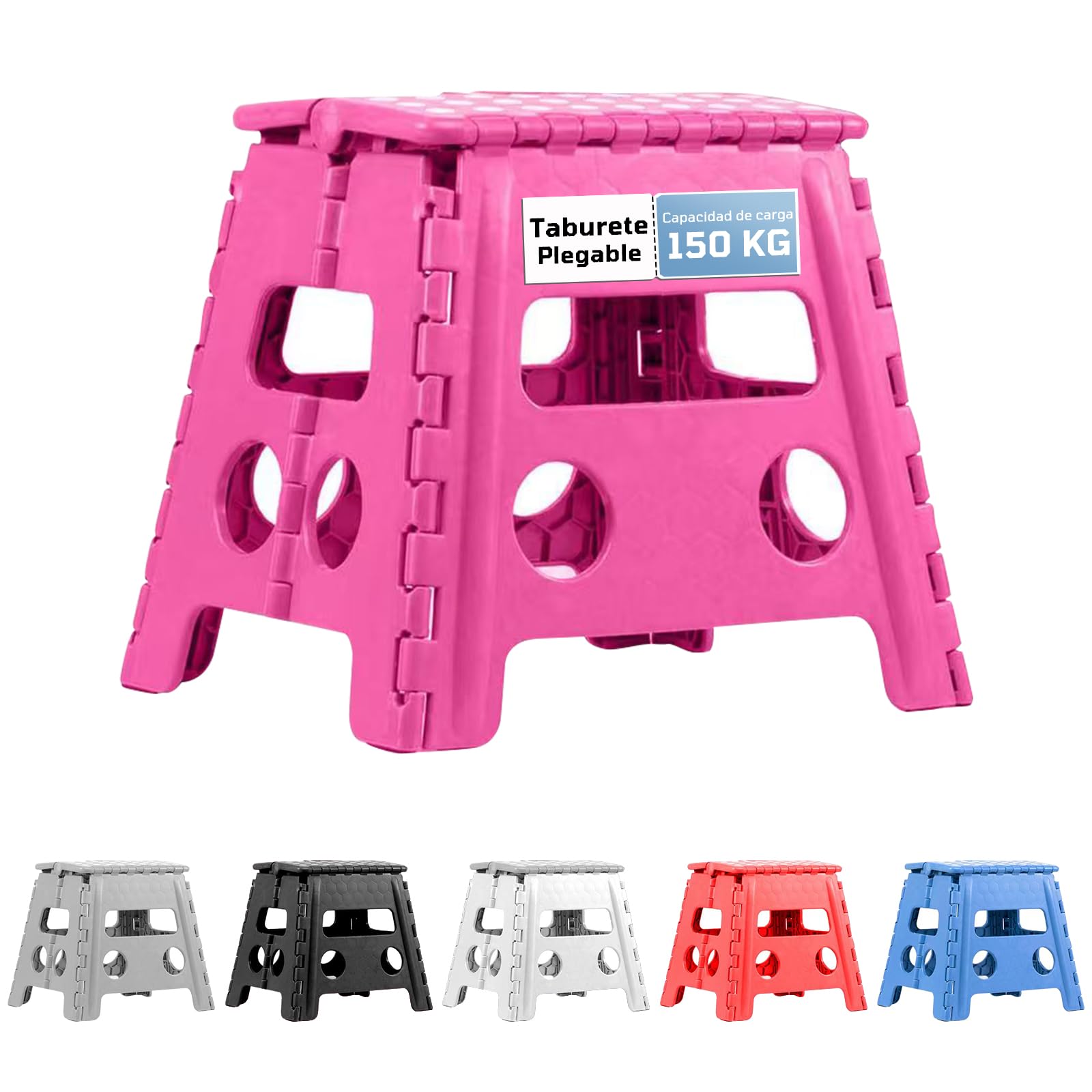 EASY SPEED Taburete Plegable Cocina o Baño (21x17x18cm),Hecho de Material Plástico PVC Antideslizante Banco Plegable Portatil,Taburete Plegable para Niños (hasta 150 Kg),Rosa — view 24